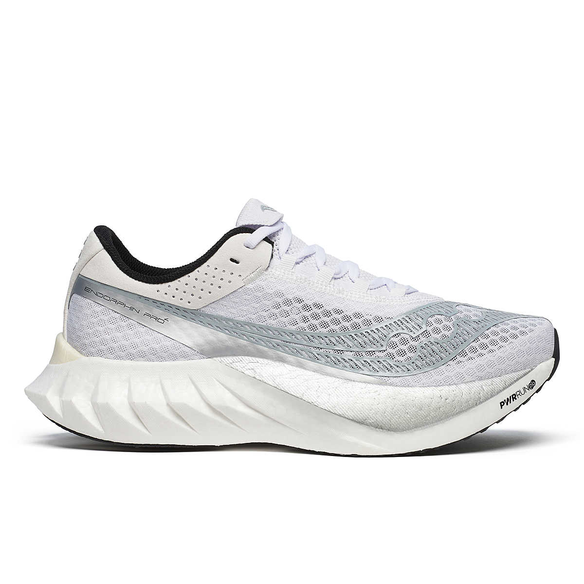 Endorphin Pro 4 Running Shoes for Men - Lightweight Performance Sneakers in White/Silver (2024 Model) | Ideal for Marathon Training, Road Racing & High-Intensity Workouts