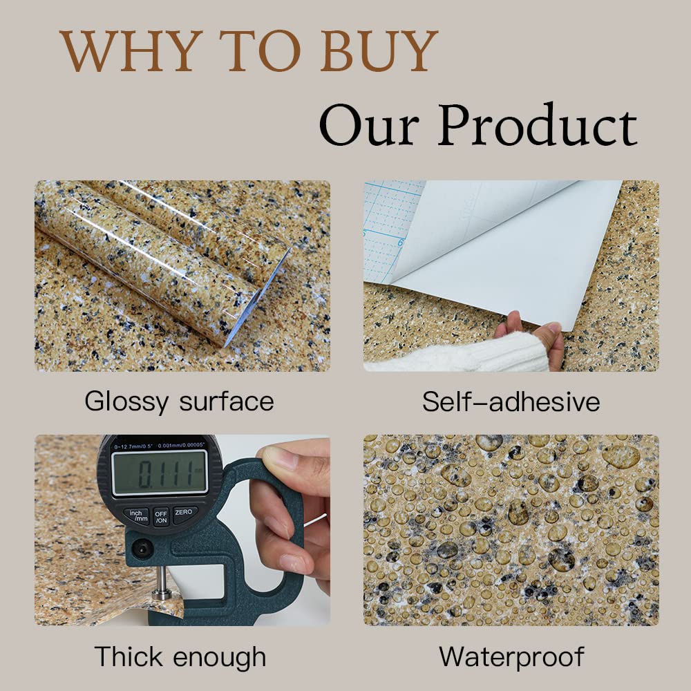 GloryTik Brown Marble Contact Paper - 17.7