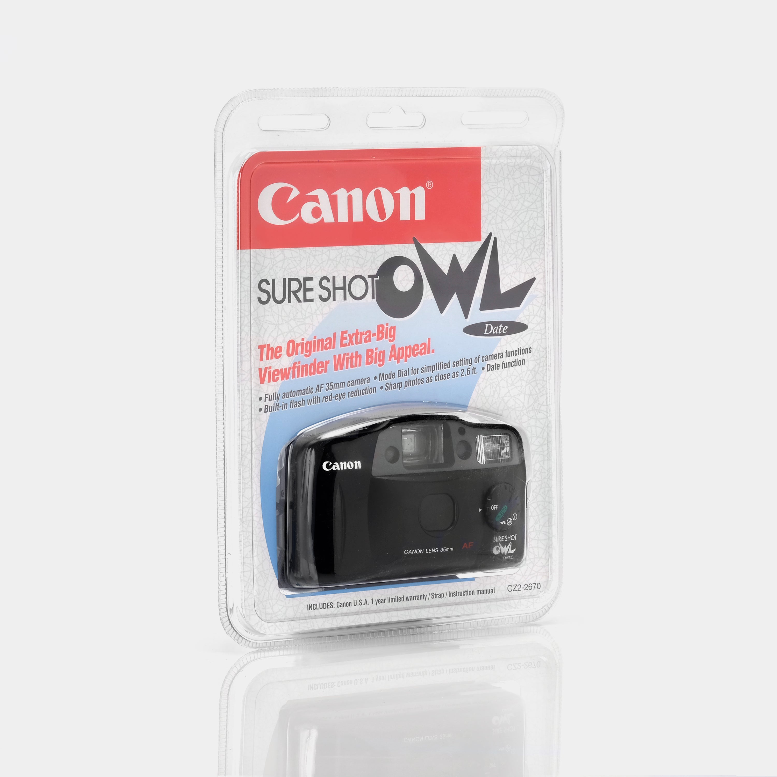 Canon Sure Shot OWL Date 35mm Film Camera - Vintage Point & Shoot with Built-in Flash (New in Box) - Perfect for Travel, Street Photography & Film Enthusiasts