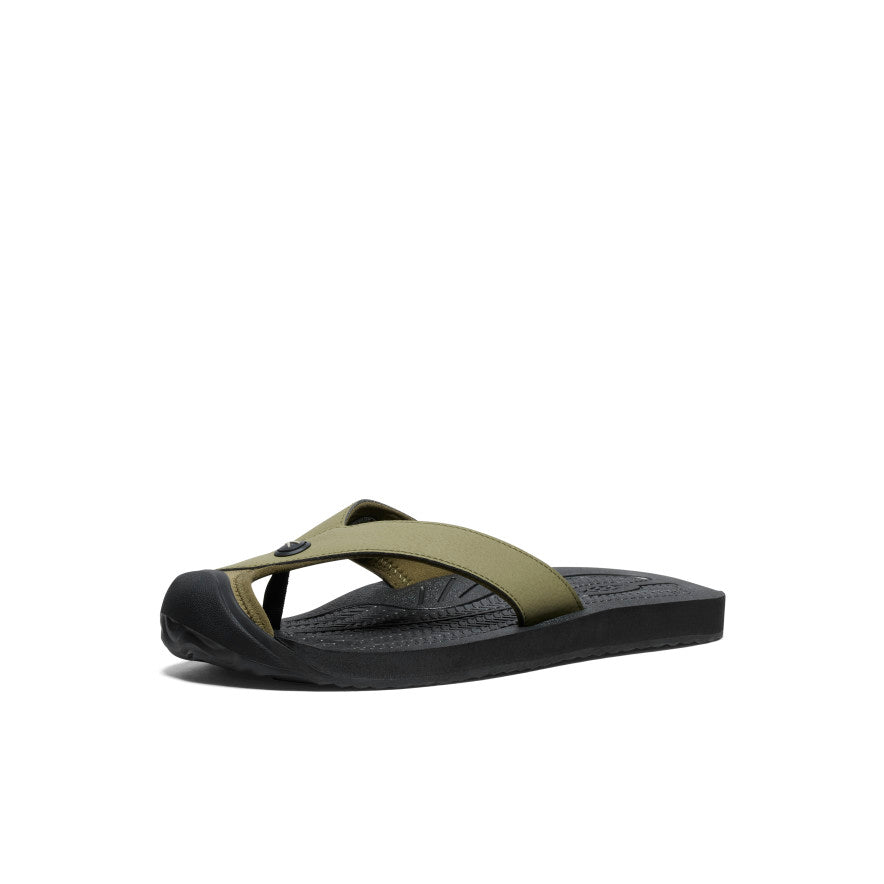 Men's Barbados Flip Flops - Comfortable Beach Sandals in Martini Olive & Black | Perfect for Pool, Vacation & Summer Outfits