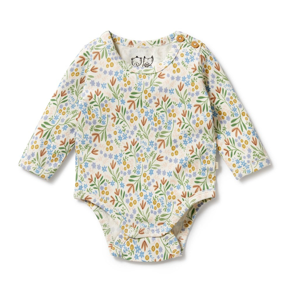Organic Floral Bodysuit for Babies - Soft & Breathable Cotton Onesie - Perfect for Newborns, Infants & Toddlers - Ideal for Everyday Wear, Playtime & Photo Shoots