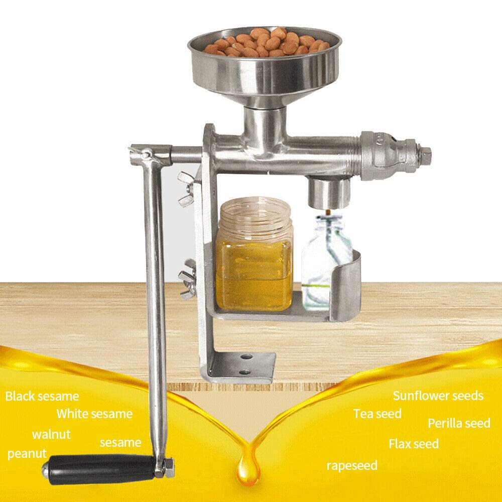 DreamLab Manual Oil Press Machine - 304 Stainless Steel Nut & Seed Oil Expeller for Peanut, Almond, Walnut - Perfect for Home Use & Healthy Cooking