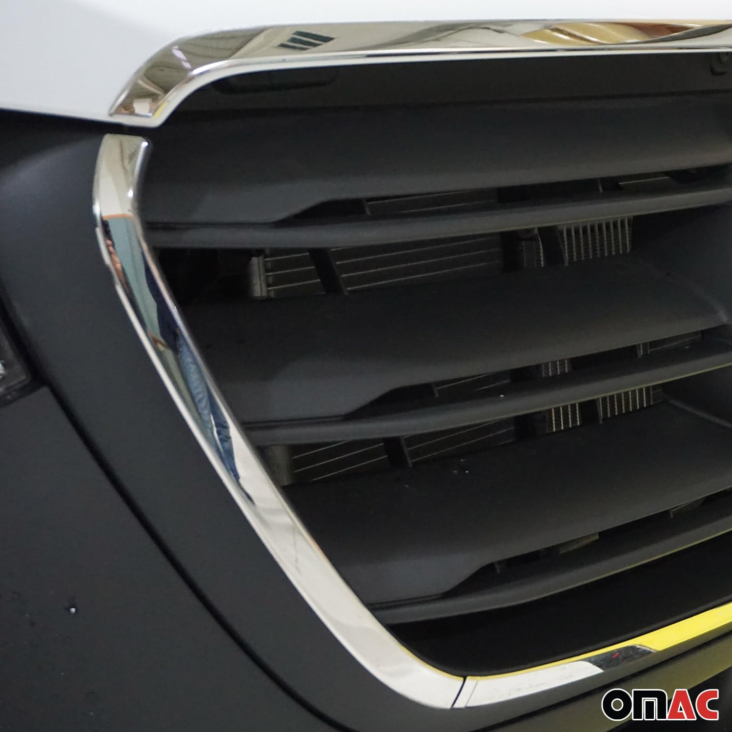 OMAC Steel Front Bumper Grill Trim for Mercedes Sprinter W907 W910 (2019-2025) - 4 Piece Set - Enhances Vehicle Appearance & Protection for Van Enthusiasts