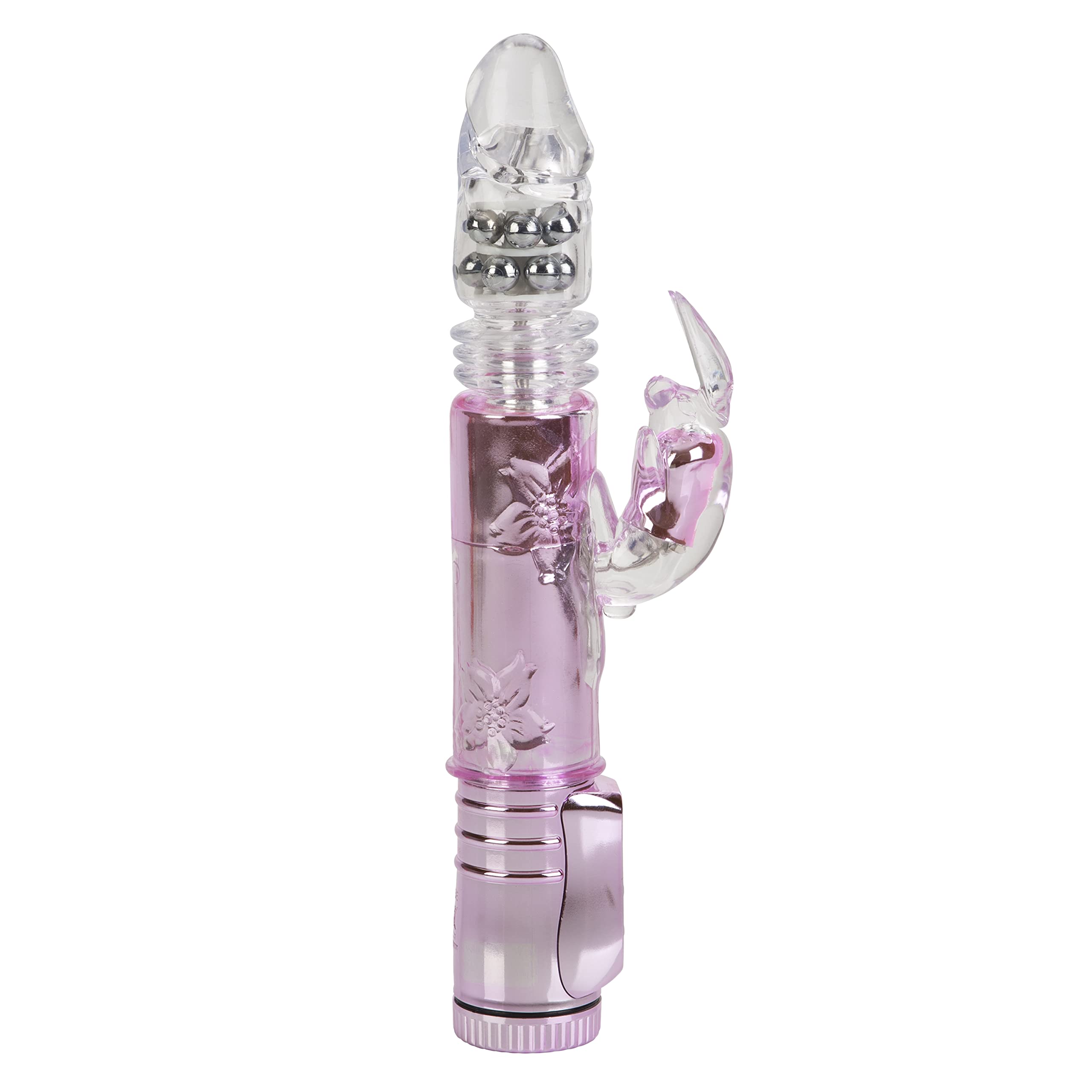 CalExotics Thrusting Jack Rabbit Vibrator with Rotating Shaft - Dual Stimulation G Spot & Clitoral Massager - Adult Sex Toy for Couples & Solo Play - Pink - Perfect for Spicing Up Your Intimate Moments & Enhancing Couples' Playtime