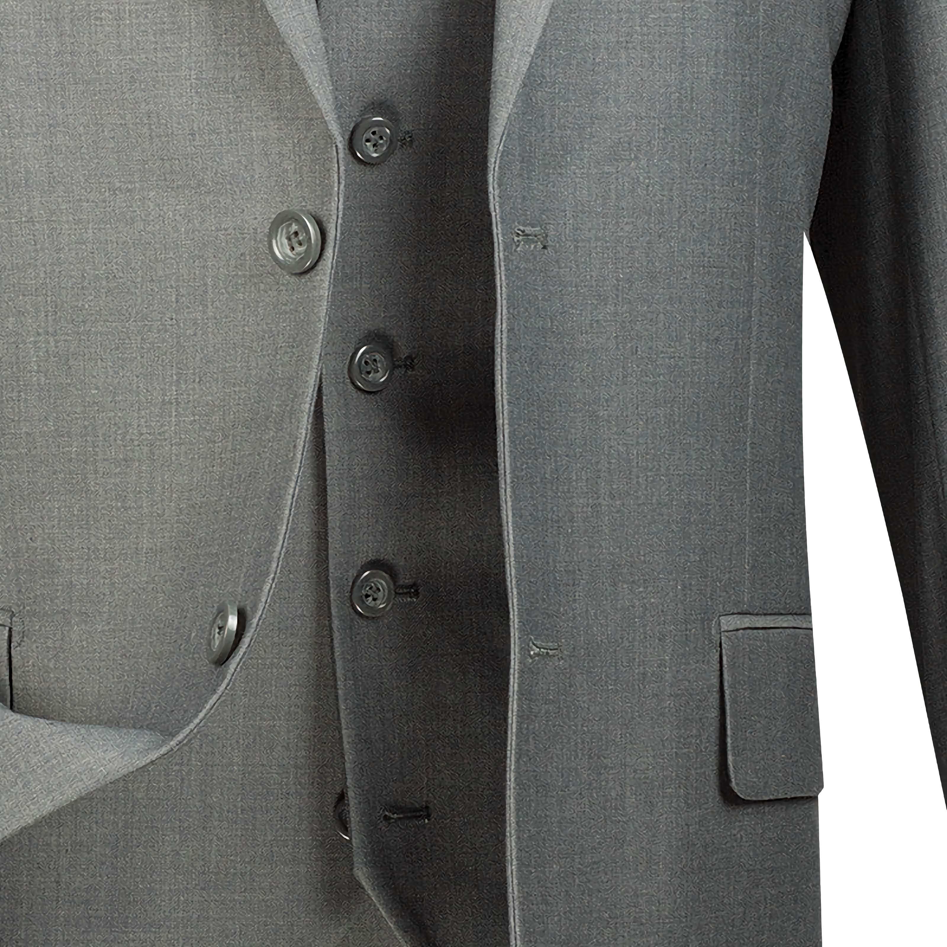Premium 3-Piece Regular Fit Suit for Men - 2 Button Medium Gray Business Formal Attire for Office, Weddings & Special Events