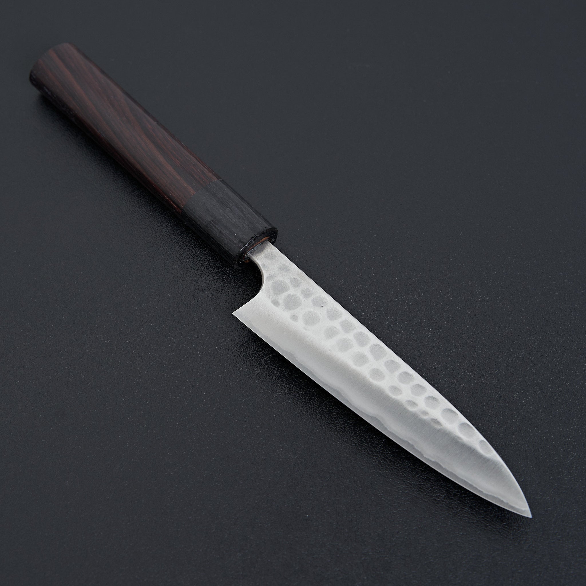 Premium Katsushige Anryu Tsuchime Petty Knife 120mm - Japanese Hand-Forged Damascus Steel Utility Knife for Precision Slicing, Peeling & Detail Work in Professional Kitchens & Home Cooking