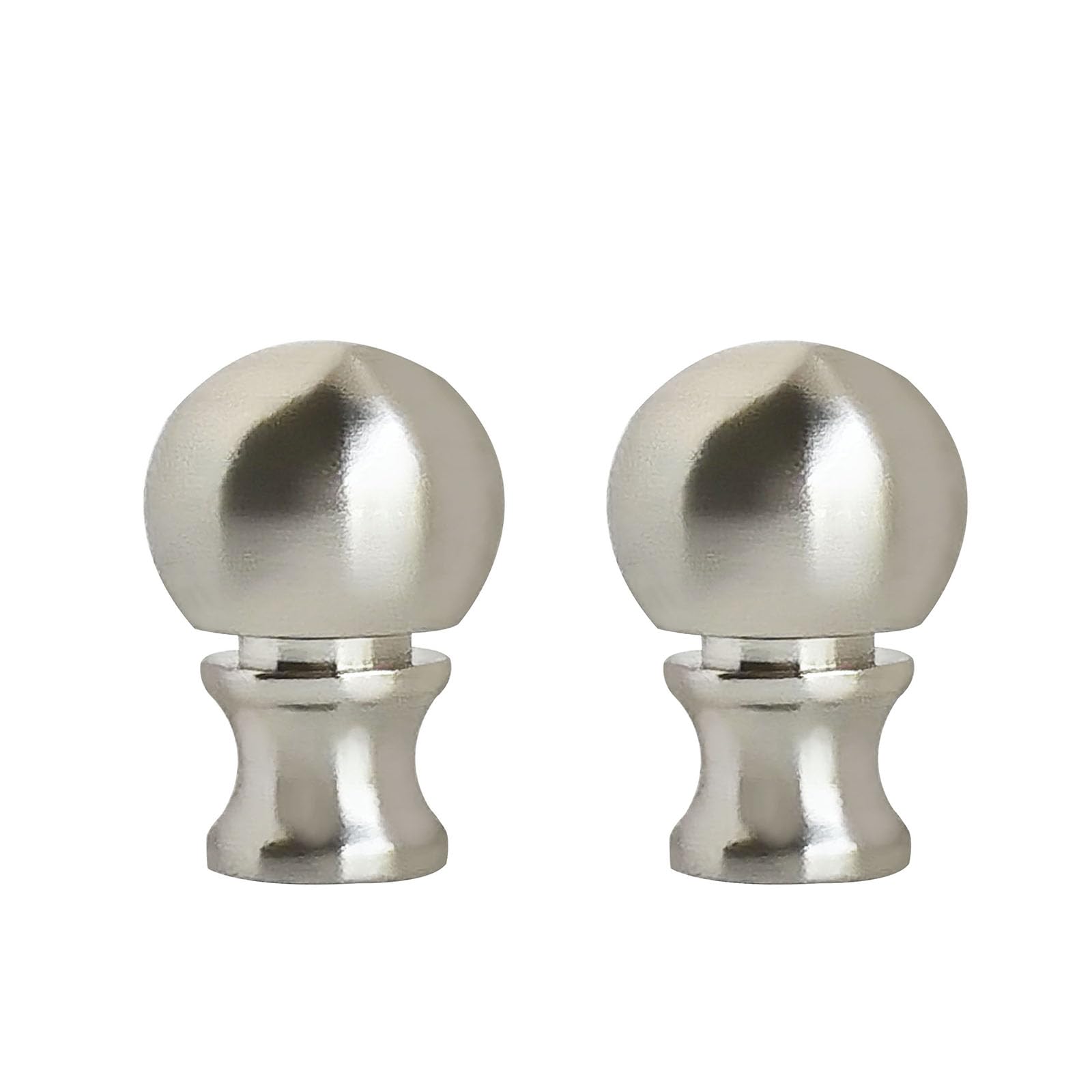 GY & CK® Brushed Nickel Lamp Finials - 2 Pack | Decorative Lampshade Harp Tops & Lighting Accessories | Perfect for Table Lamps, Floor Lamps & Home Decor