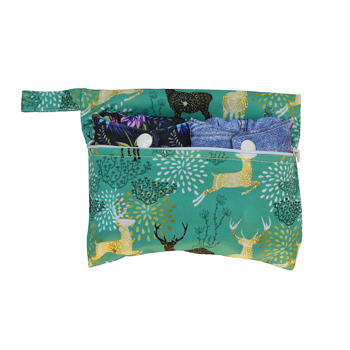 Organic Cotton Washable Reusable Menstrual Pads - Eco-Friendly Cloth Sanitary Pads for Women, Overnight Bloom Pattern (16 Inch) | Comfortable Period Protection for Heavy Flow Days & Postpartum Care