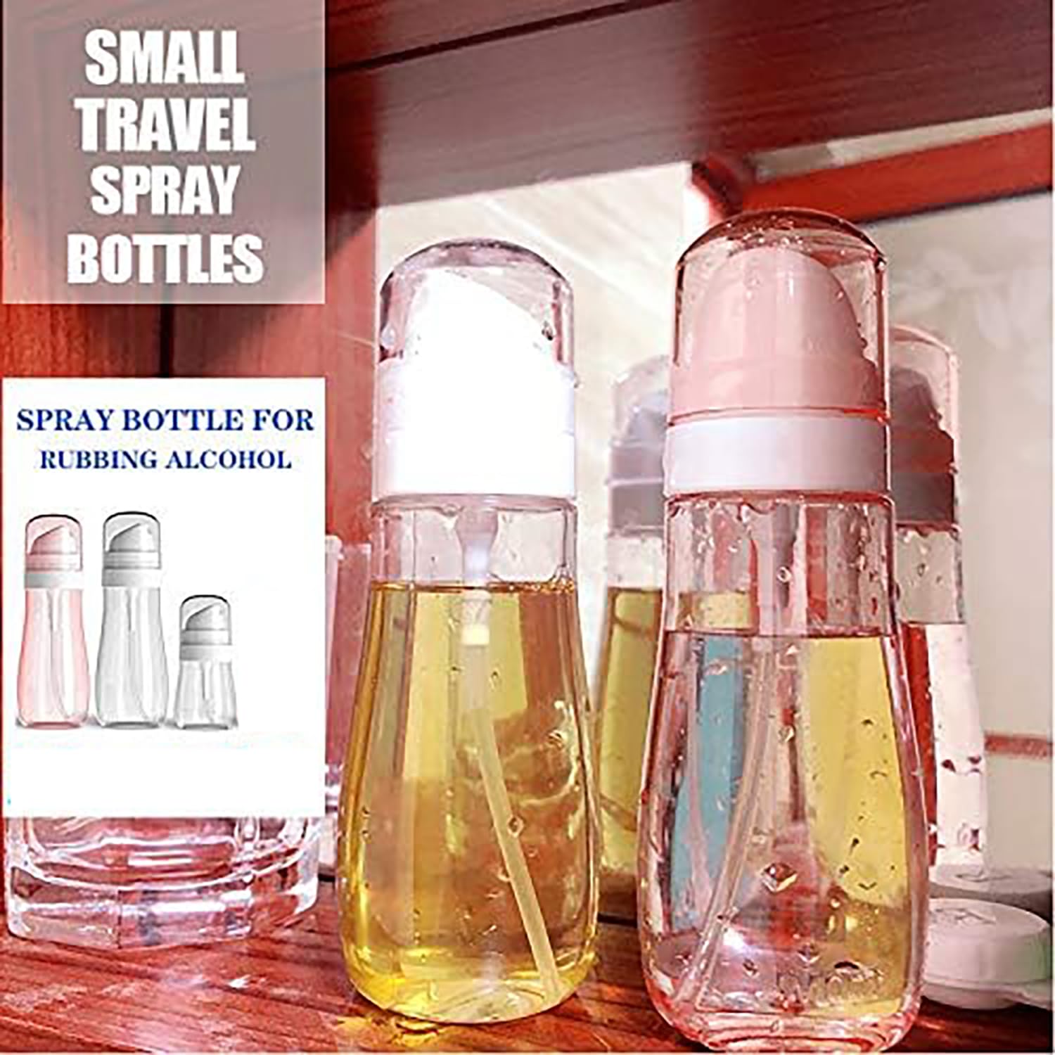 House of Quirk 3-Pack Empty Plastic Spray Bottles (100ml x 2 + 50ml x 1) - Clear Travel-Size Fine Mist Sprayers for Hair, Face, Liquids | BPA-Free | Perfect for DIY Beauty, Essential Oils & Travel Toiletries