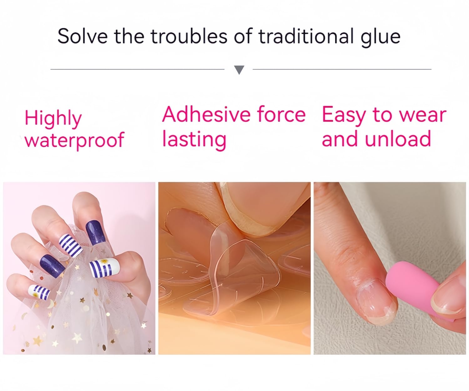 1200 PCS (50 Sheets) Double Sided Press On Nail Adhesive Tabs - Waterproof, Breathable False Nail Glue Stickers for Gel & Acrylic Nails - Perfect for Nail Art, Salon Use & DIY Manicures at Home