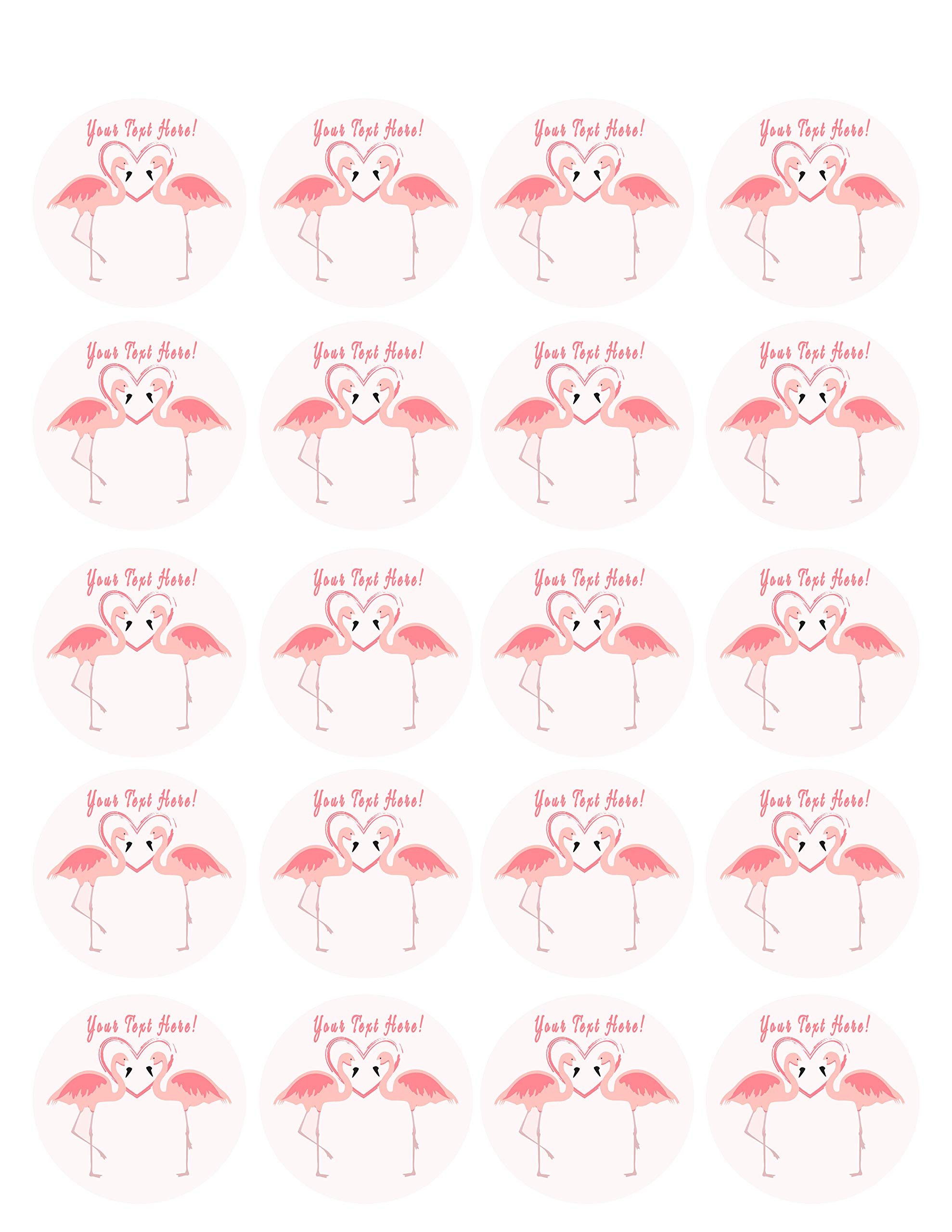 Edible Pink Flamingo Cupcake Toppers - 1.8 Inch Decorations (20 Pieces per Sheet) - Perfect for Birthday Parties, Baby Showers & Tropical Themed Desserts
