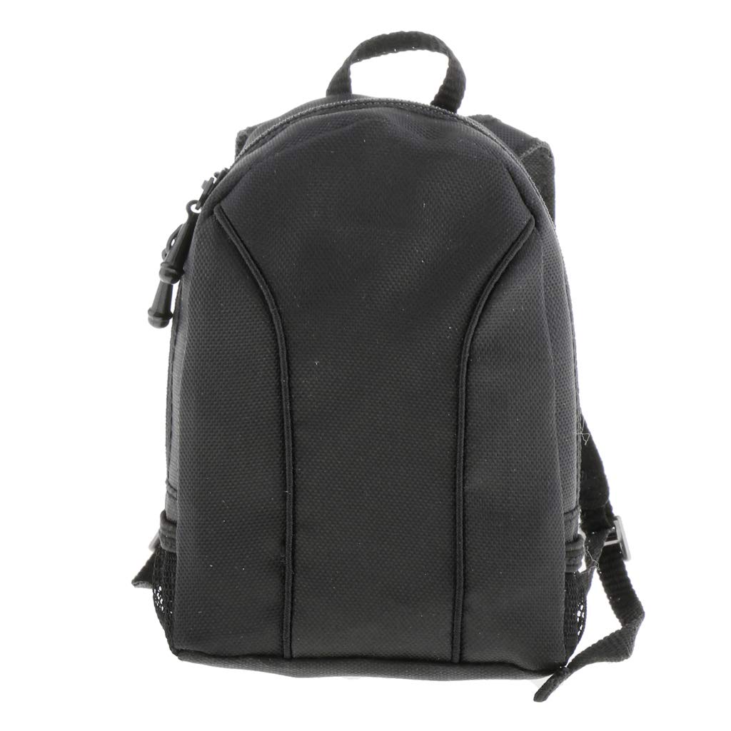 Almencla 1:6 Scale Mini Laptop Backpack for 12-inch Male Action Figures - Black, 7.5x5.5cm - Perfect for Collectors & Toy Photography Scenes