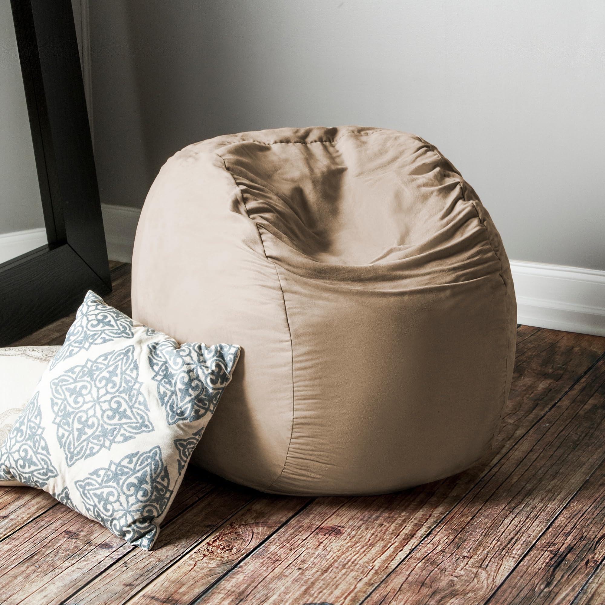 Jaxx Saxx 3 Foot Bean Bag Chair with Removable Cover - Soft Camel Color for Kids & Adults - Perfect for Dorm Rooms, Living Rooms & Game Rooms