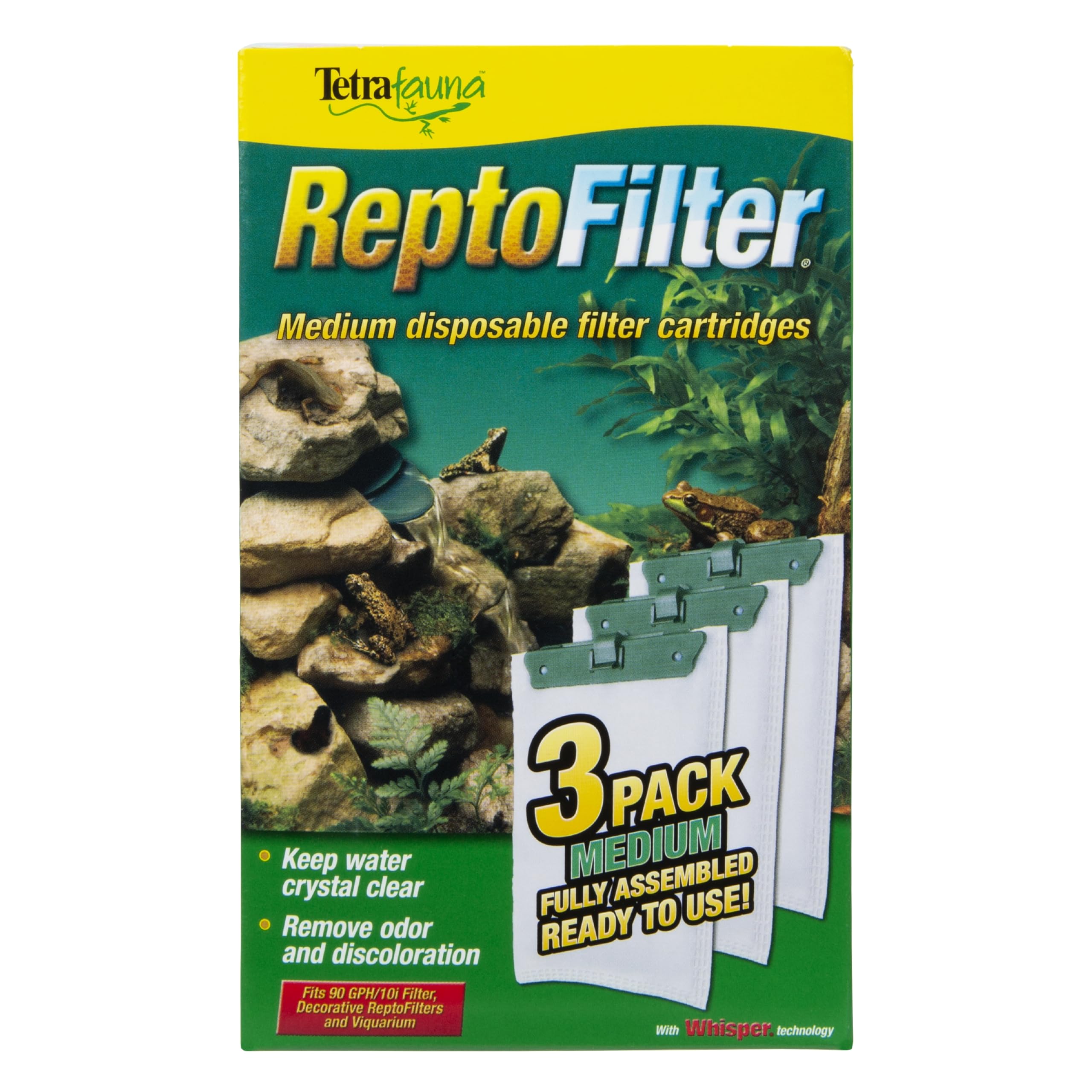 Tetra 25845 Medium ReptoFilter Replacement Cartridges - 144 Count Pack for Aquarium & Reptile Tank Filtration - Ideal for Fish Tanks, Turtle Habitats & Reptile Enclosures