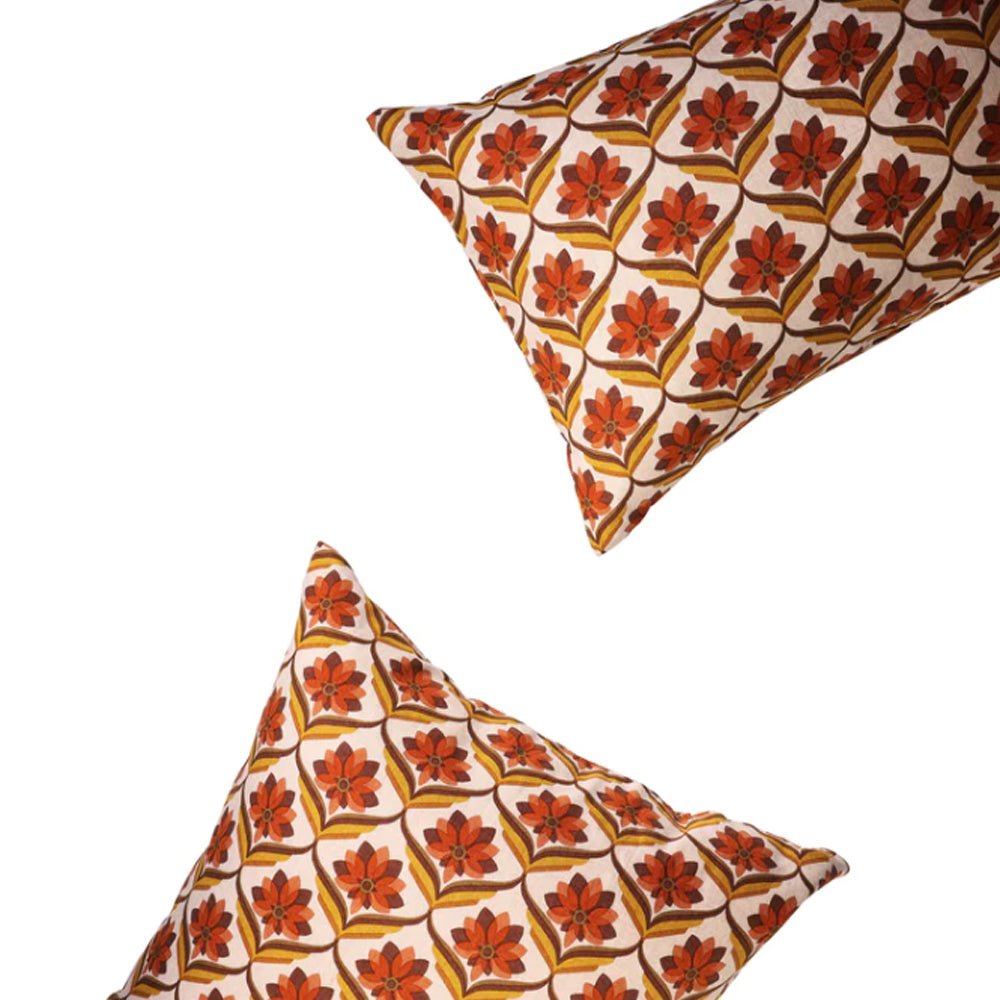 Stevie Floral Linen Standard Pillowcase Set - 2 Pack Breathable & Soft Bedding for Home Decor, Guest Room & Cozy Bedroom