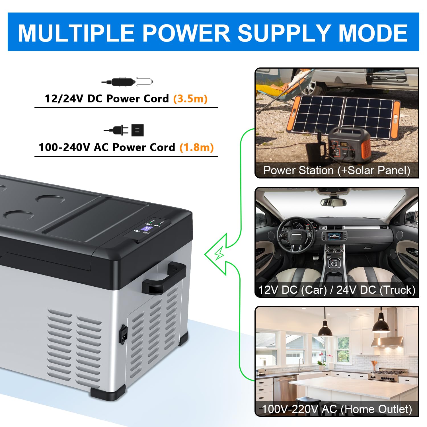 12V Portable Car Refrigerator Freezer - 53QT/50L Electric Cooler for Car, Truck, RV | Camping, Travel, Grocery Shopping & Home Use | Compact Fridge for Road Trips & Outdoor Adventures
