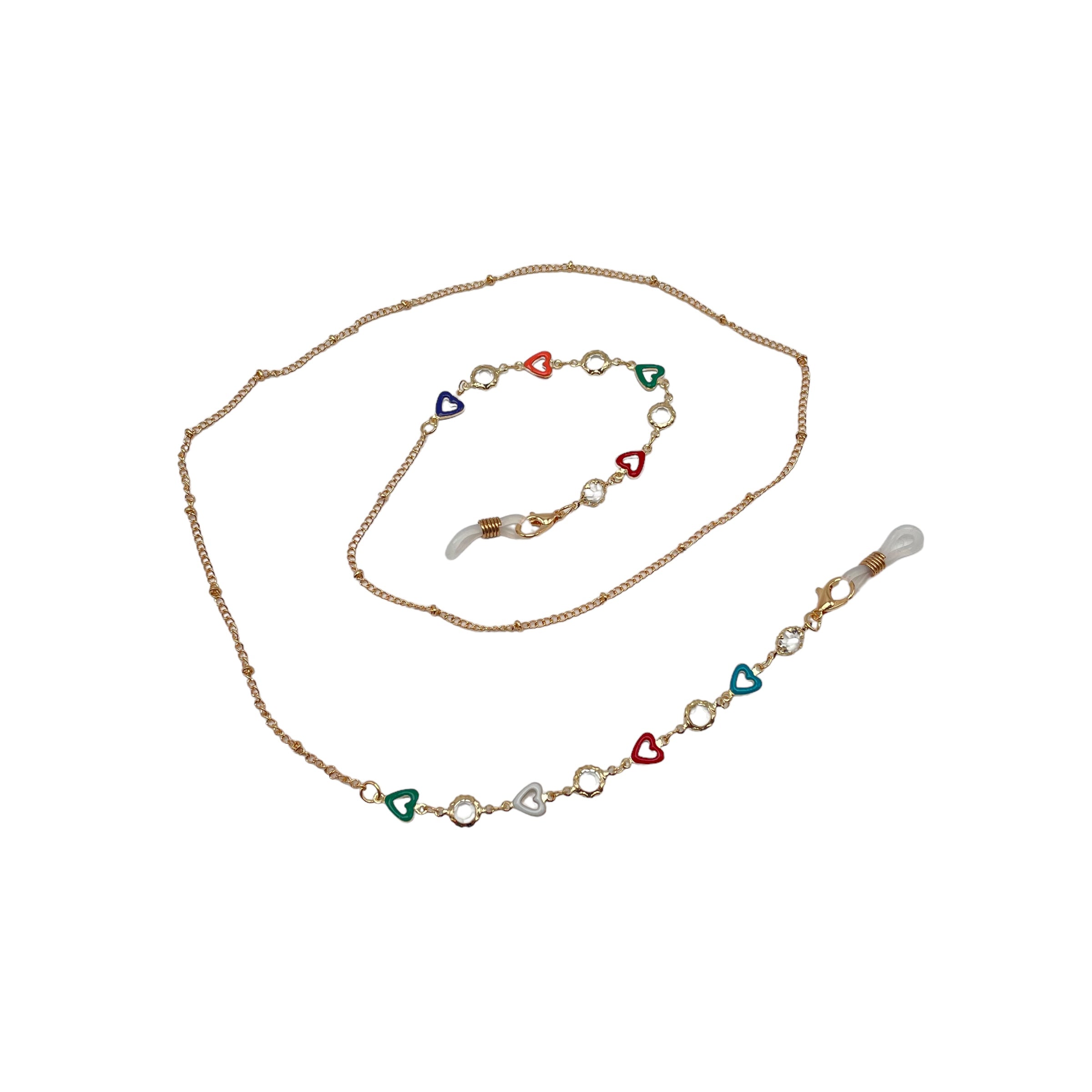 Mini Heart Sunglasses Chain - Stylish Eyewear Holder for Women & Men - Perfect for Beach, Pool, and Outdoor Activities