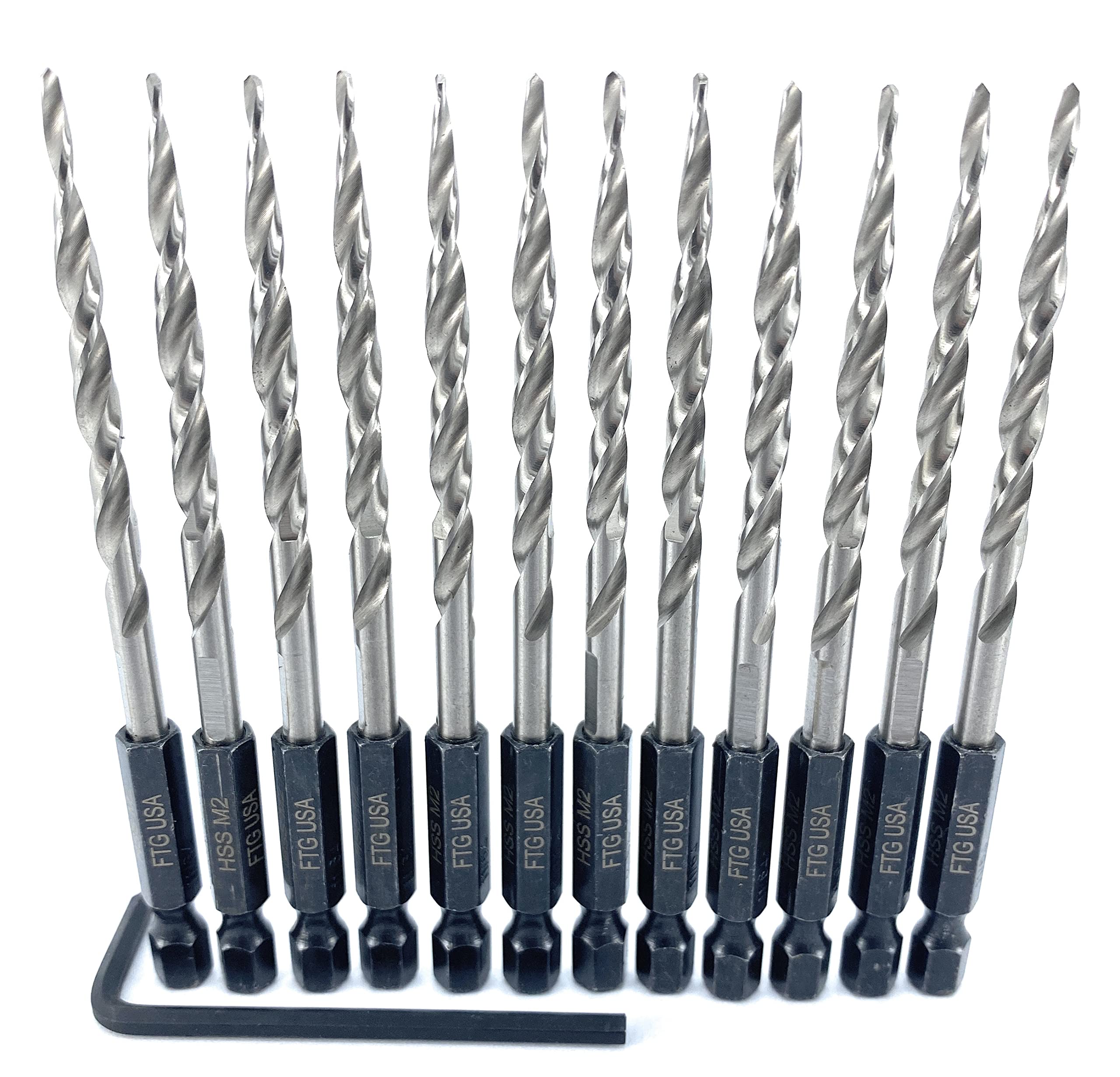 Premium 3-Piece Countersink Drill Bit Set #8 (11/64