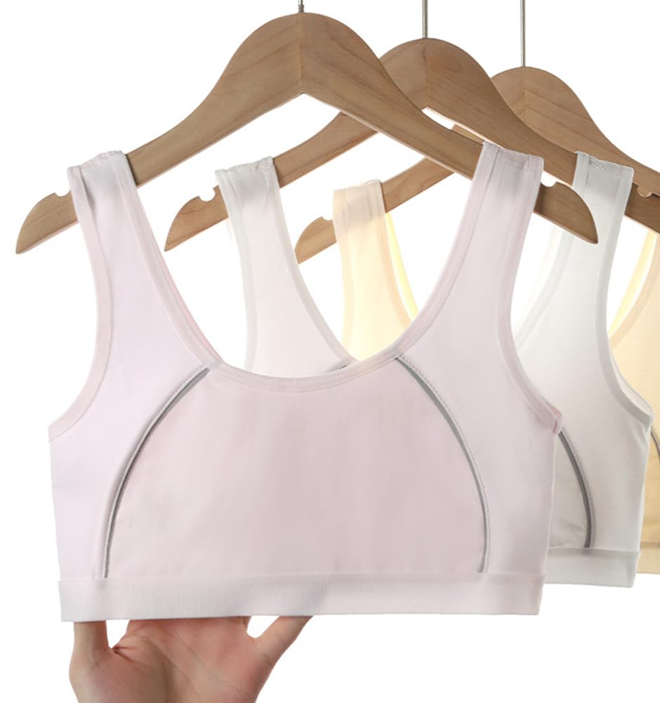 Seamless Training Bras for Girls - Soft Cami Bralettes & Sports Striped Vest for Teens | Comfortable First Bras for School, Gym & Everyday Wear