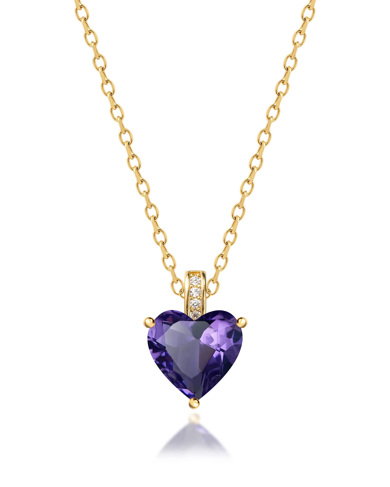 Authentic Birthstone Necklace for Women - Sterling Silver Heart Pendant with Genuine Gemstone, Personalized Birthday Gift for Her, Mother's Day Present, Anniversary Jewelry - Perfect for Valentine's Day, Wedding, and Special Occasions