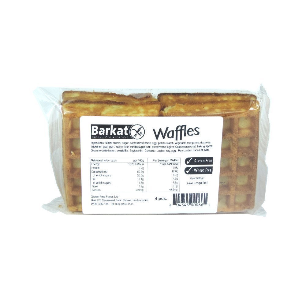 Barkat Gluten Free Waffles 100g | Delicious Wheat-Free Breakfast & Snack for Kids & Adults | Perfect for School Lunches, Camping & Quick Meals
