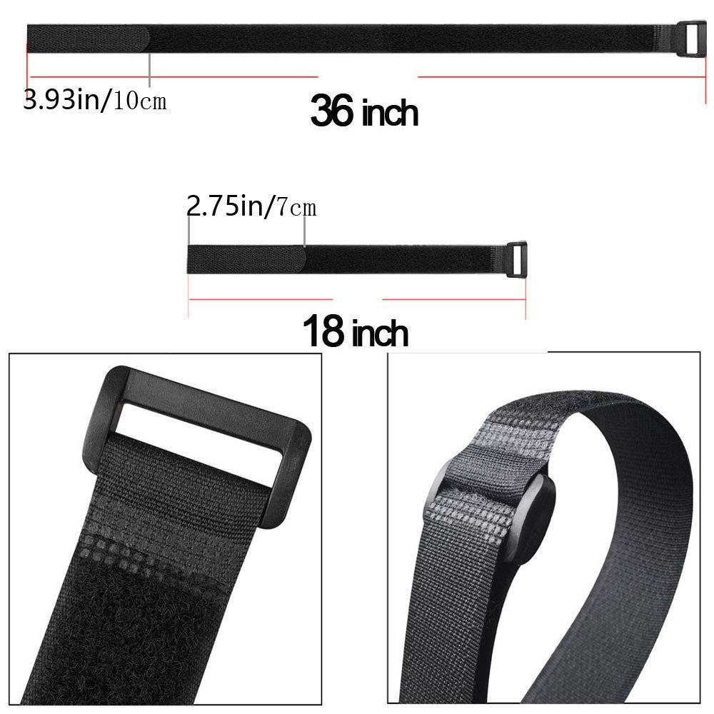 16-Pack Reusable Hook & Loop Straps (18-36