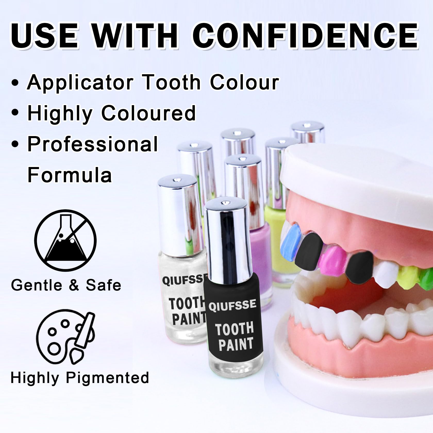 Black Tooth Paint for Halloween & Goth Makeup - Professional Temporary Black Teeth Cosmetic | Safe, Quick-Drying & Realistic Special Effects | Perfect for Costume Parties, Horror Events & Cosplay