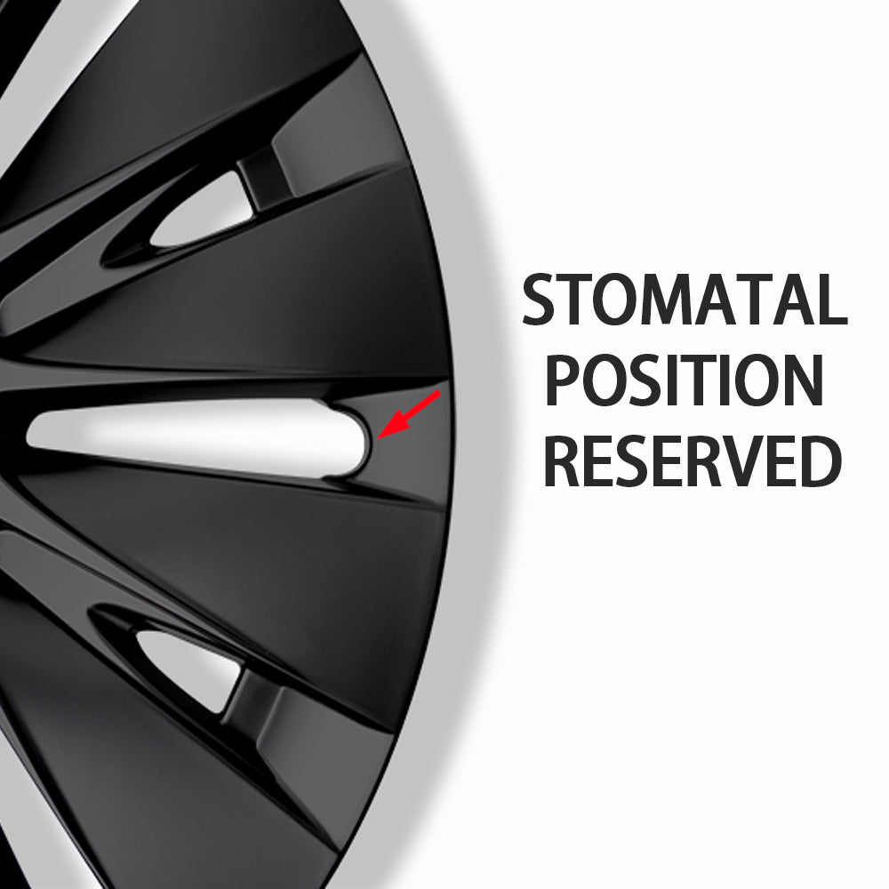 Tesla Model Y 19 Inch Gemini Wheel Covers (4-Piece Set) - Sleek Matte Black Induction Style Hub Caps - Perfect for Protection & Aesthetic Upgrade on Model Y 2017-2023