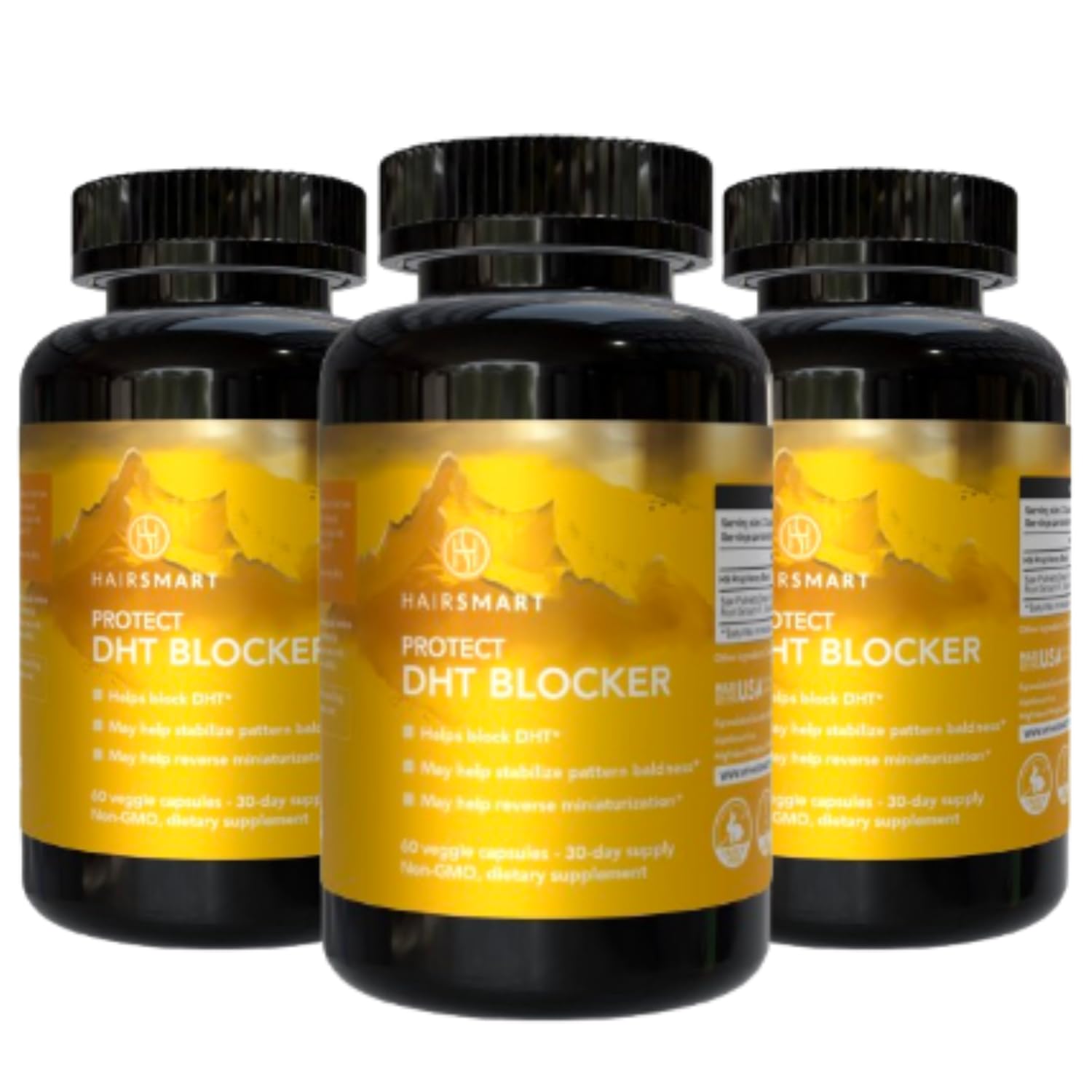 DHT Blocker Supplement for Hair Regrowth - Saw Palmetto, Stinging Nettle & Pumpkin Seed Extract - Hair Loss Treatment Vitamins for Men - Gluten Free Formula with Green Tea & Pygeum Bark - 60 Capsules (Pack of 3) - Supports Thicker Hair & Healthy Scalp for Daily Hair Care Routine