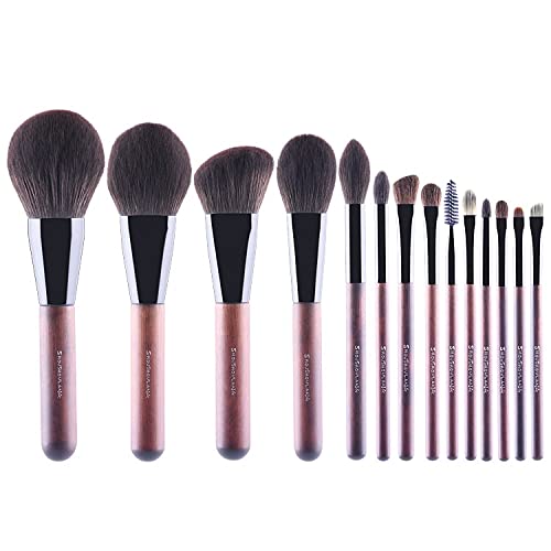 Premium Makeup Brushes Set - Soft Synthetic & Horse Hair Blending Brushes for Powder, Blush, Contour & Eyeshadow - Perfect for Professional Makeup Artists & Beginners (Home, Travel, Salon Use)