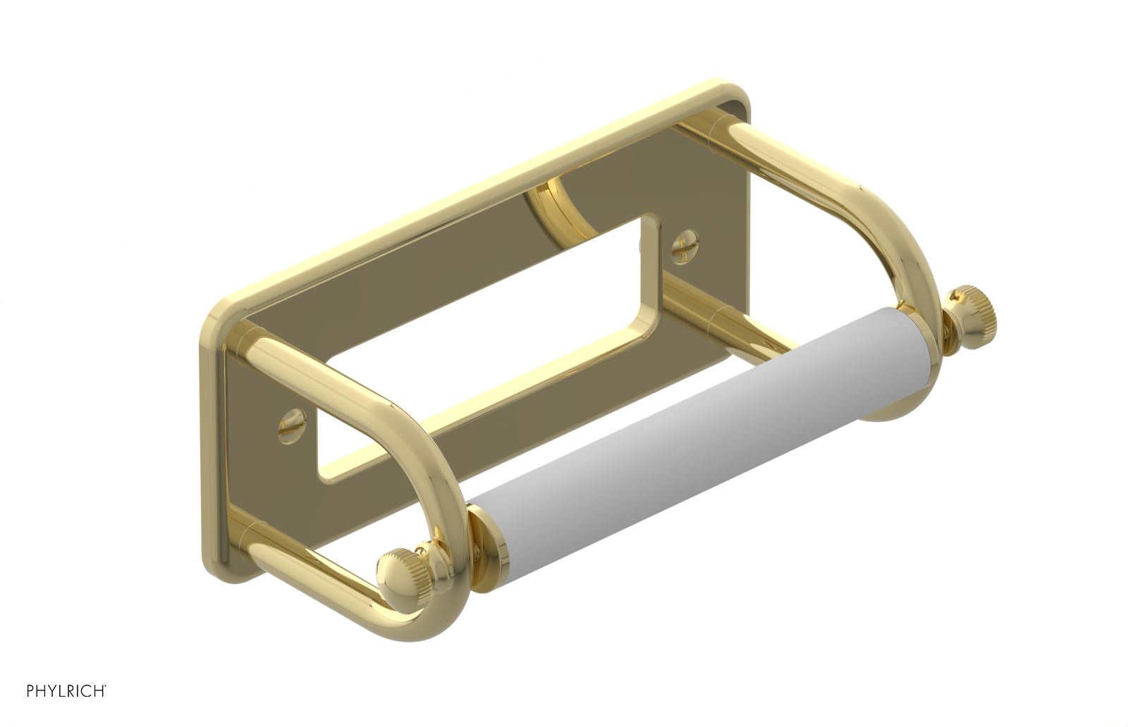 Jamestown Classic Toilet Paper Holder - Brushed Nickel Bathroom Tissue Roll Stand with Easy Installation for Home, Bath, RV & Office Use