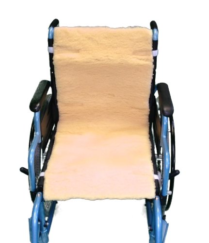Sheepskin Wheelchair Cushion - Comfortable Seat & Back Protector for Elderly & Disabled - Ideal for Home, Hospital & Mobility Support