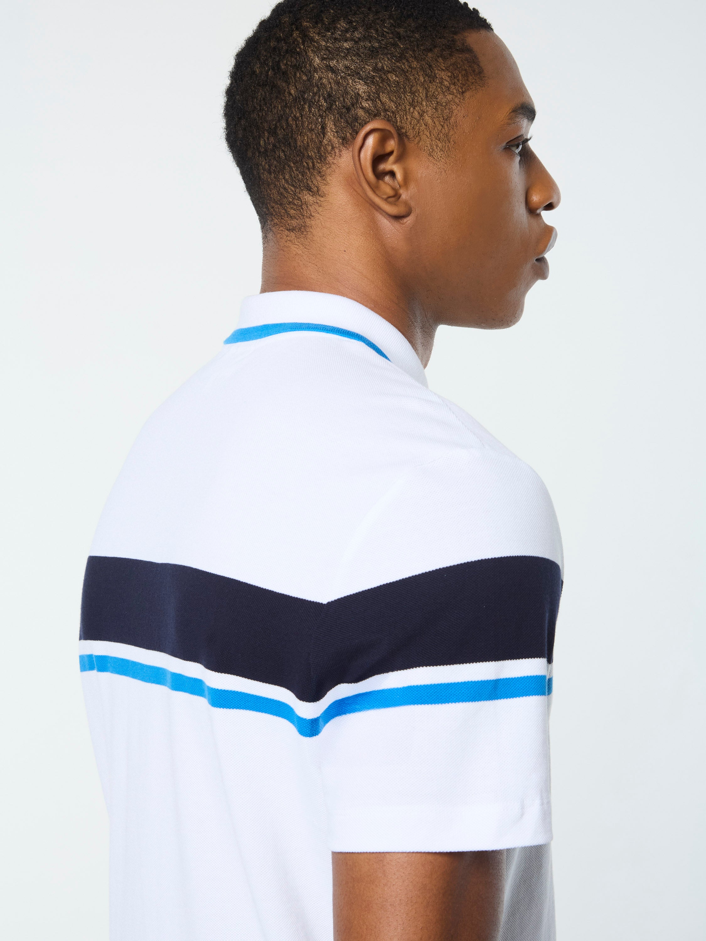 Damarindo Men's Classic French Blue Polo Shirt - Breathable Cotton, Slim Fit Casual Wear for Golf, Office & Outdoor Activities