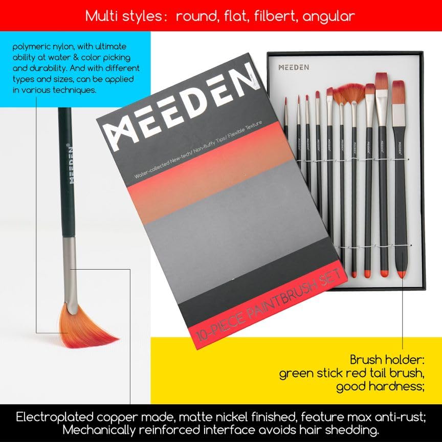 MEEDEN 72-Piece Deluxe Acrylic Paint Set with Beech Wood Tabletop Easel - 48 Vibrant Colors (22ml Tubes), Includes Canvas & Paint Brushes - Professional Art Supplies for Adults, Kids & Beginners - Perfect for Home Studio, Classroom & DIY Painting Projects