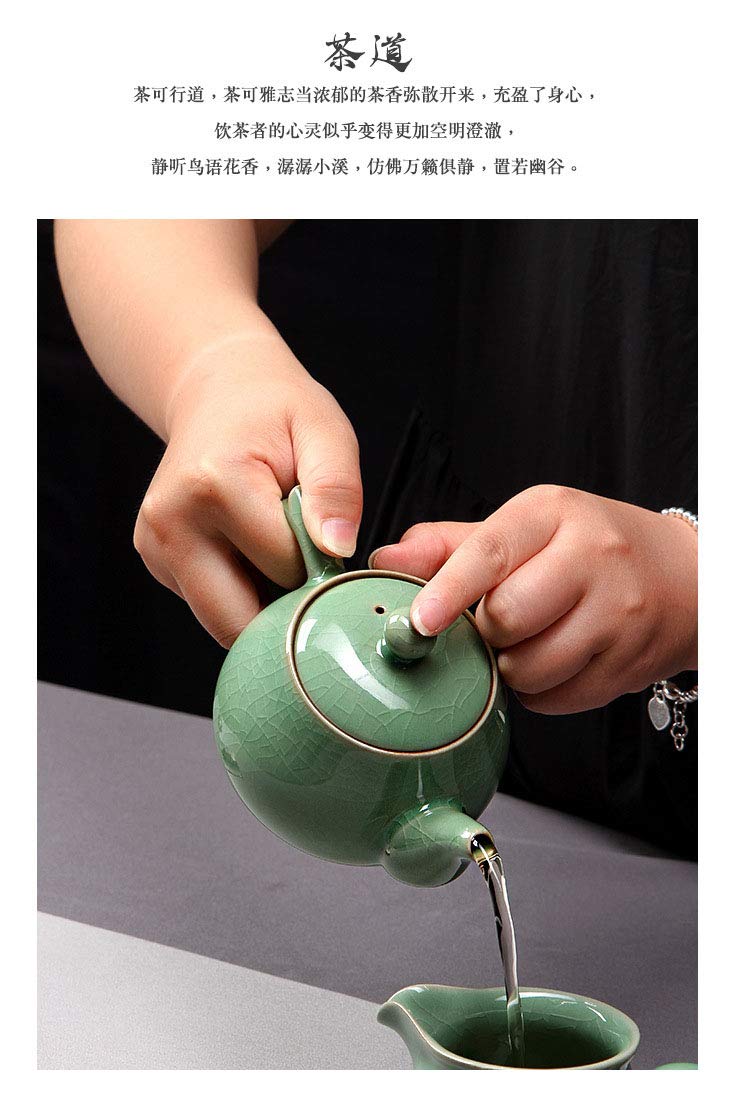 Premium Celadon Teapot - Handcrafted Jade Green Porcelain Teapot for Kung Fu Tea Ceremony | 4 Color Options | Traditional Chinese Tea Set for Home, Office & Gift Giving