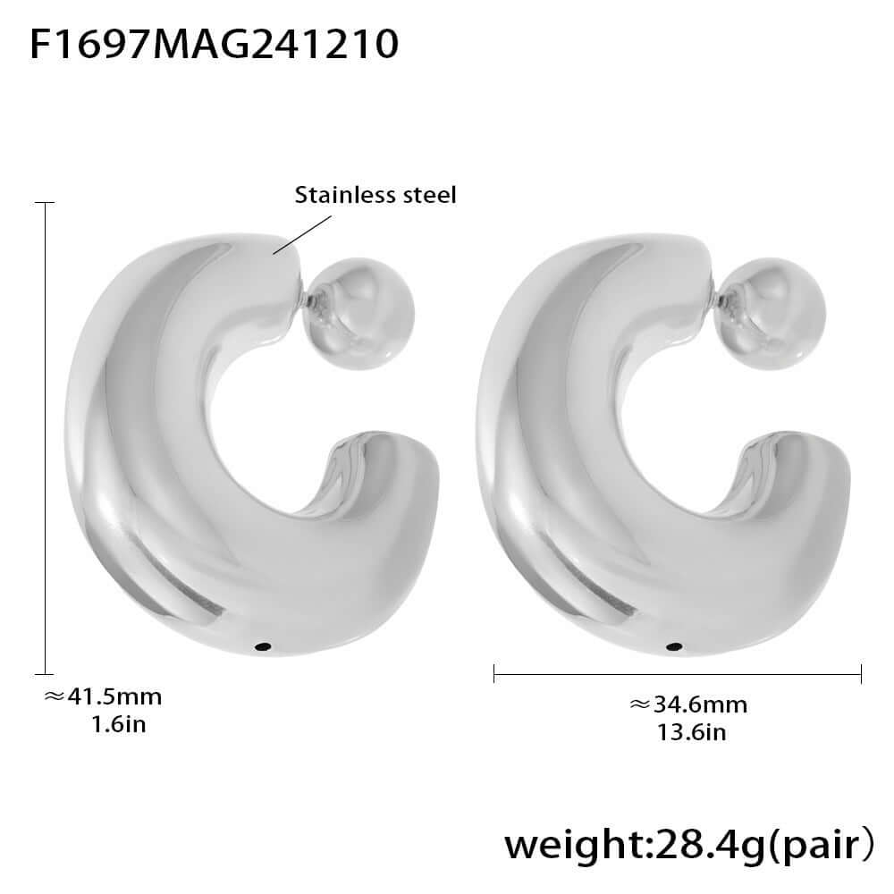 Chunky Two-Way Hoop Earrings for Women - Trendy Gold & Silver Fat Hoops | F1697 | Perfect for Casual Outfits, Parties & Everyday Wear