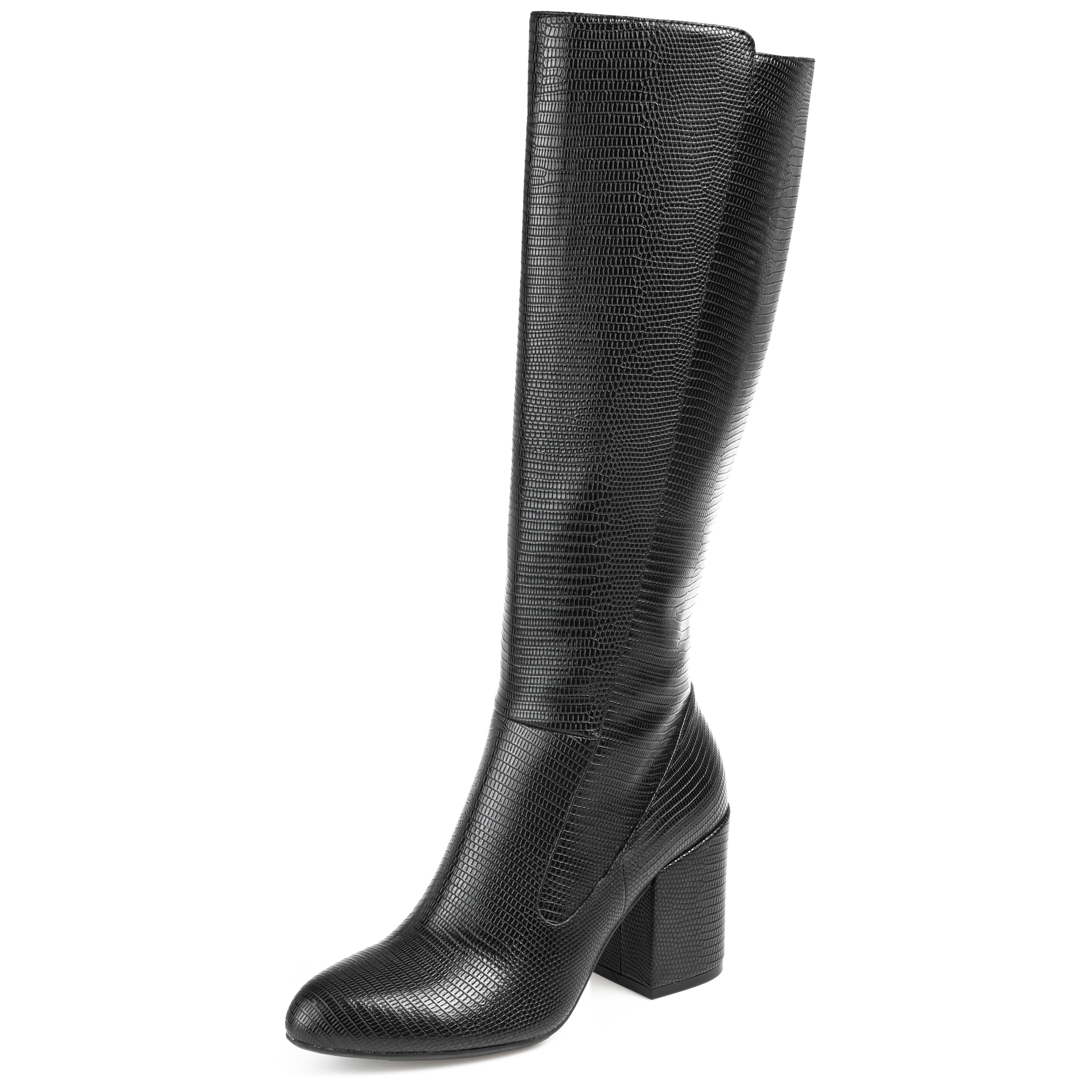 Journee Women's Comfort Foam Extra Wide Calf Tavia Boots - Waterproof Winter Snow Boots for Wide Calves, Slip Resistant & Warm Ankle Booties for Women - Perfect for Snowy Days, Commuting & Outdoor Activities