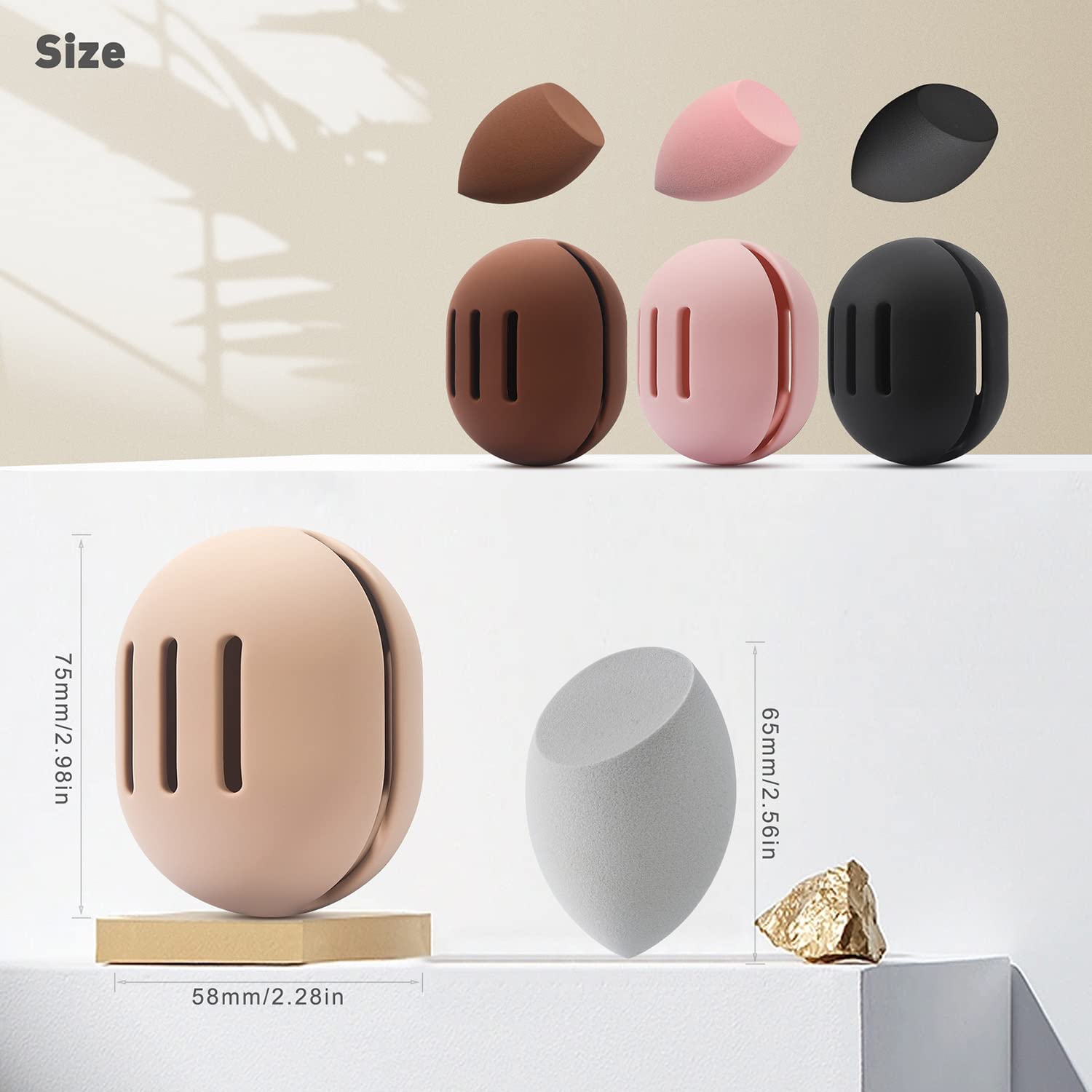 BEZOX Non-Latex Makeup Sponge with Holder - Soft, Skin-Friendly for Liquid Foundation & Travel