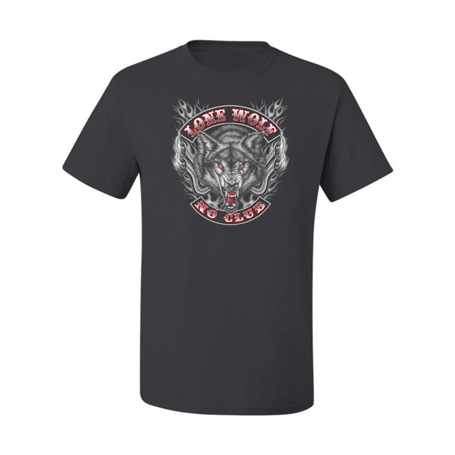 Cool Lone Wolf Motorcycle Biker Graphic T-Shirt for Men - Edgy Fire Design Fashion Tee - Perfect for Riding, Casual Wear & Biker Events