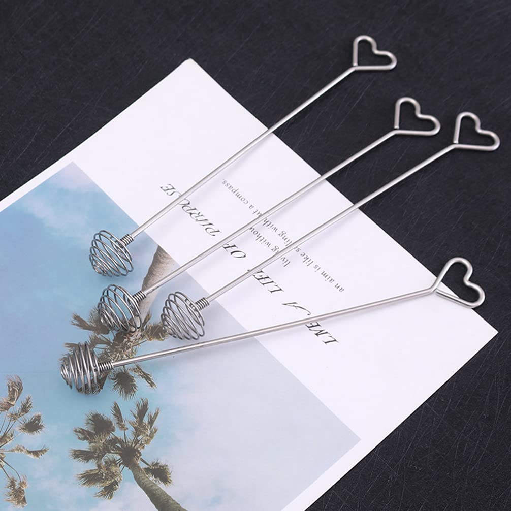 **Hemoton 10-Pack Stainless Steel Balloon Whisks - Honey Stick, Drink Stirrer, Milk Frother for Coffee, Baking & Mixing - Durable 304 Stainless Steel - Perfect for Home, Cafe & Bar Use**