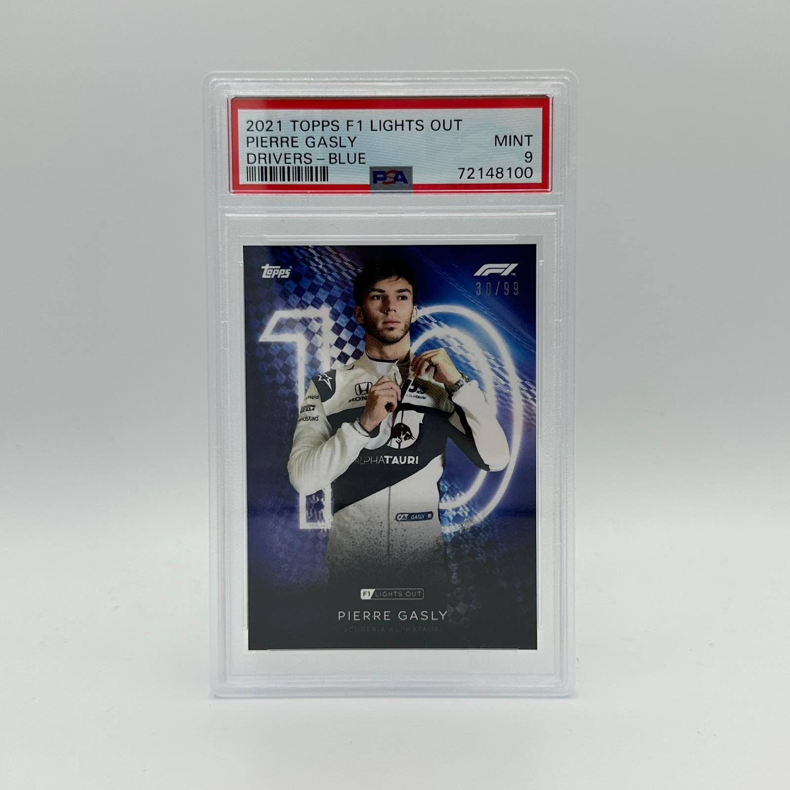 PSA 9 Graded 30/99 Pierre Gasly Blue Parallel F1 Racing Card - Collectible for Motorsport Fans & Memorabilia Enthusiasts