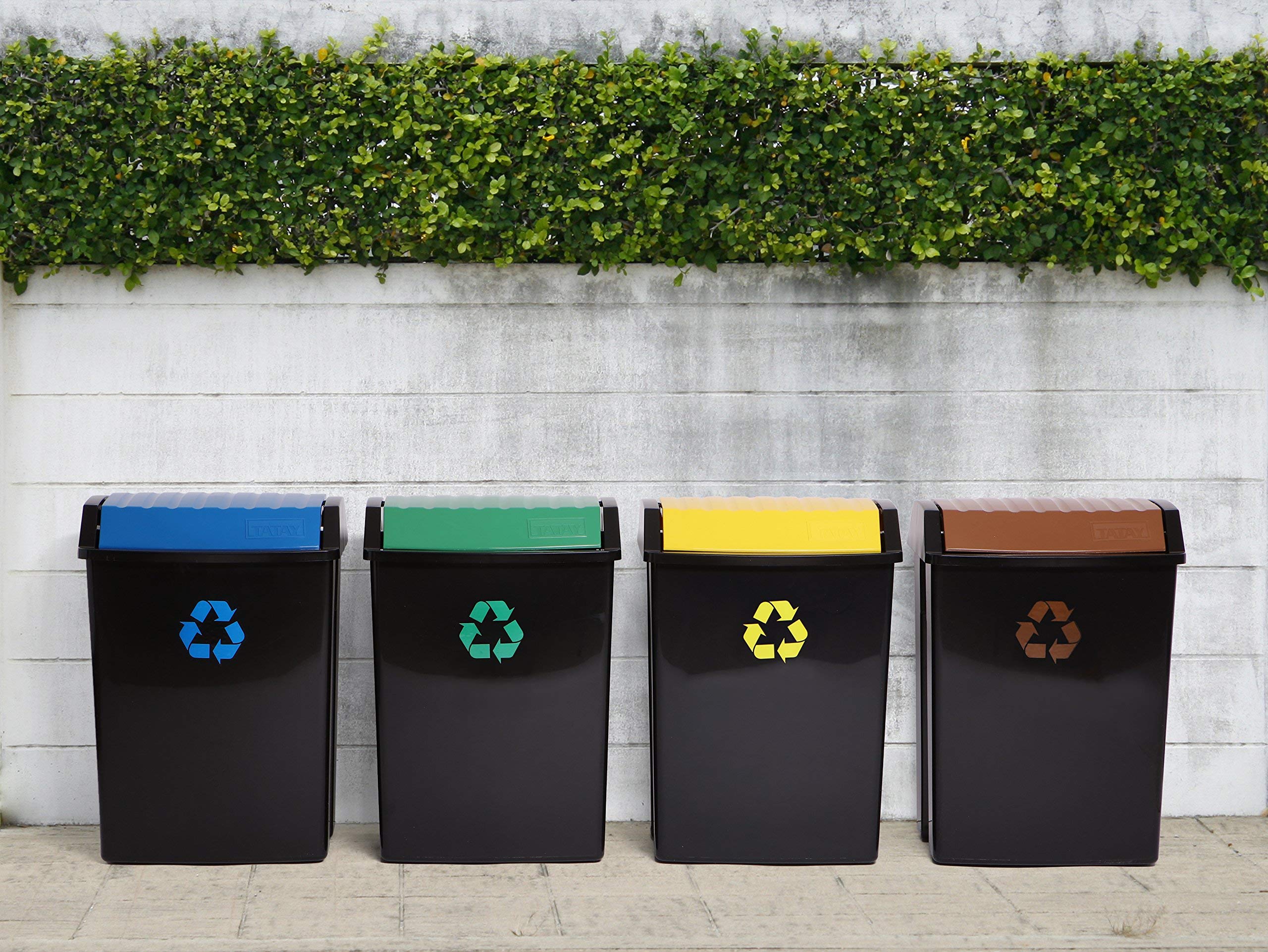 50L Yellow Recycling Bin - Eco-Friendly Waste Container for Home, Office & Outdoor Use