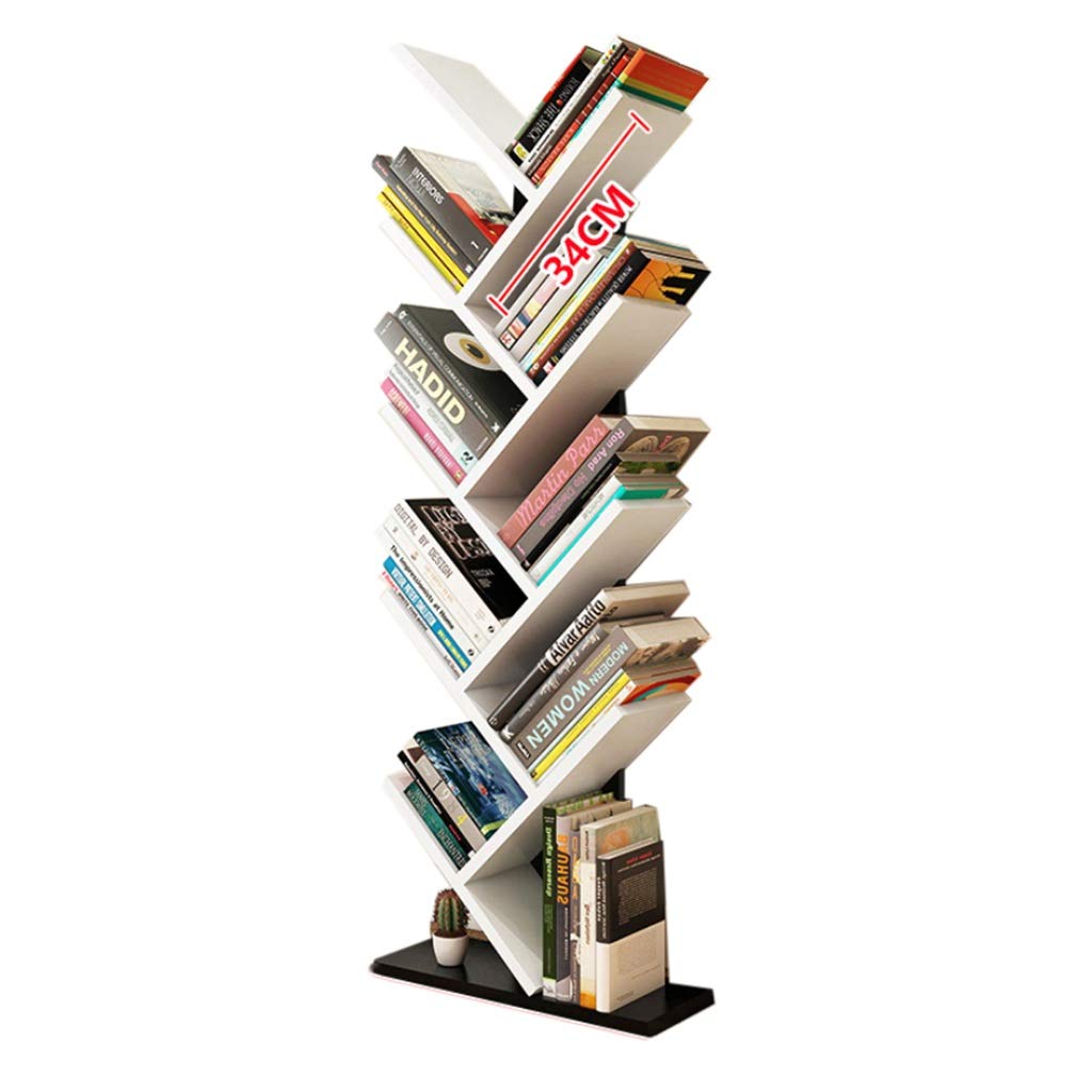 Modern 9-Tier Tree-Shaped Bookshelf - Minimalist Floor-to-Ceiling Bookcase for Bedroom & Living Room - Creative Storage Shelf for Books & Decor (Various Colors) - Perfect for Small Spaces & Home Organization