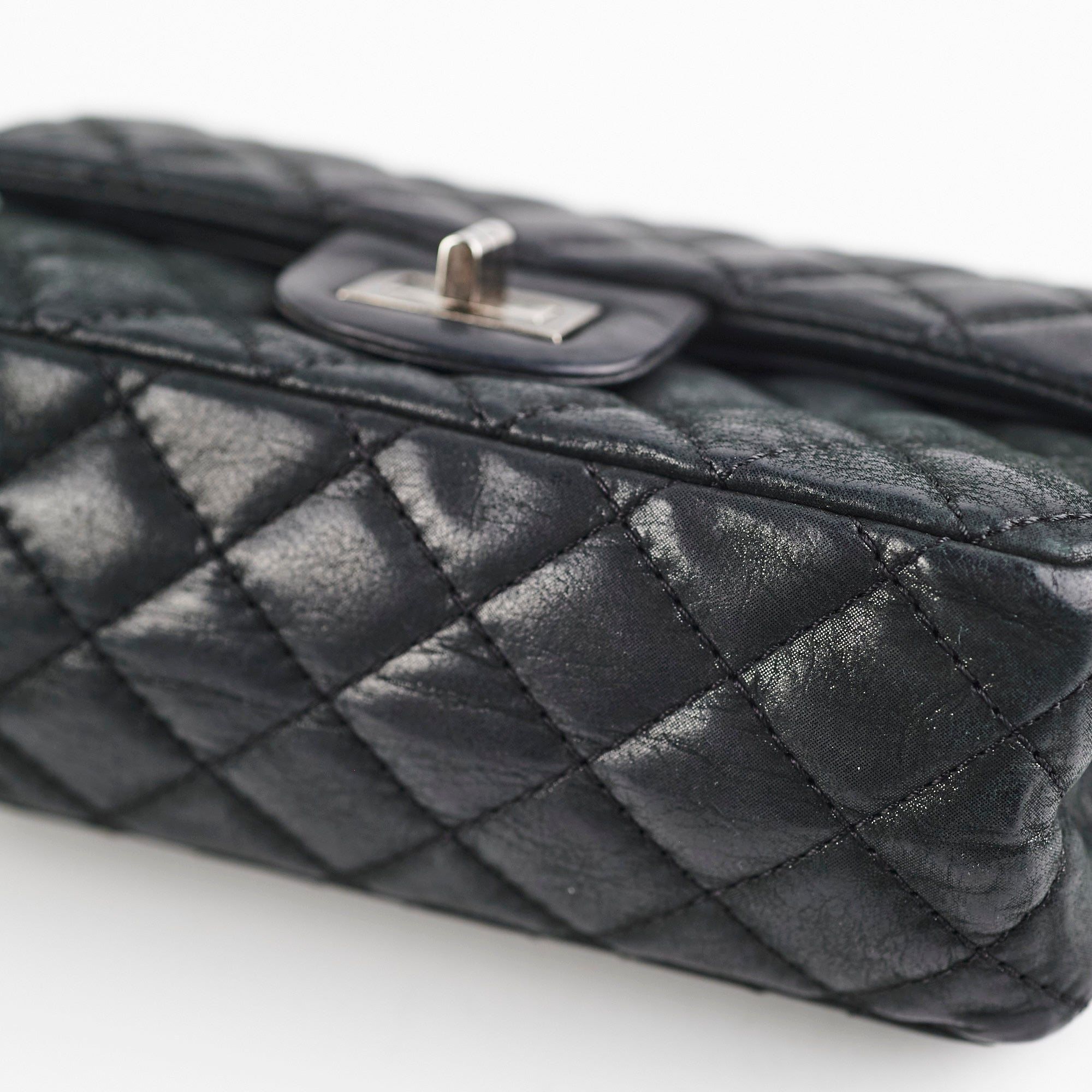 Chanel Mini Reissue 2.55 Black Leather Crossbody Bag - Luxury Designer Handbag for Women, Perfect for Evening Parties & Date Nights