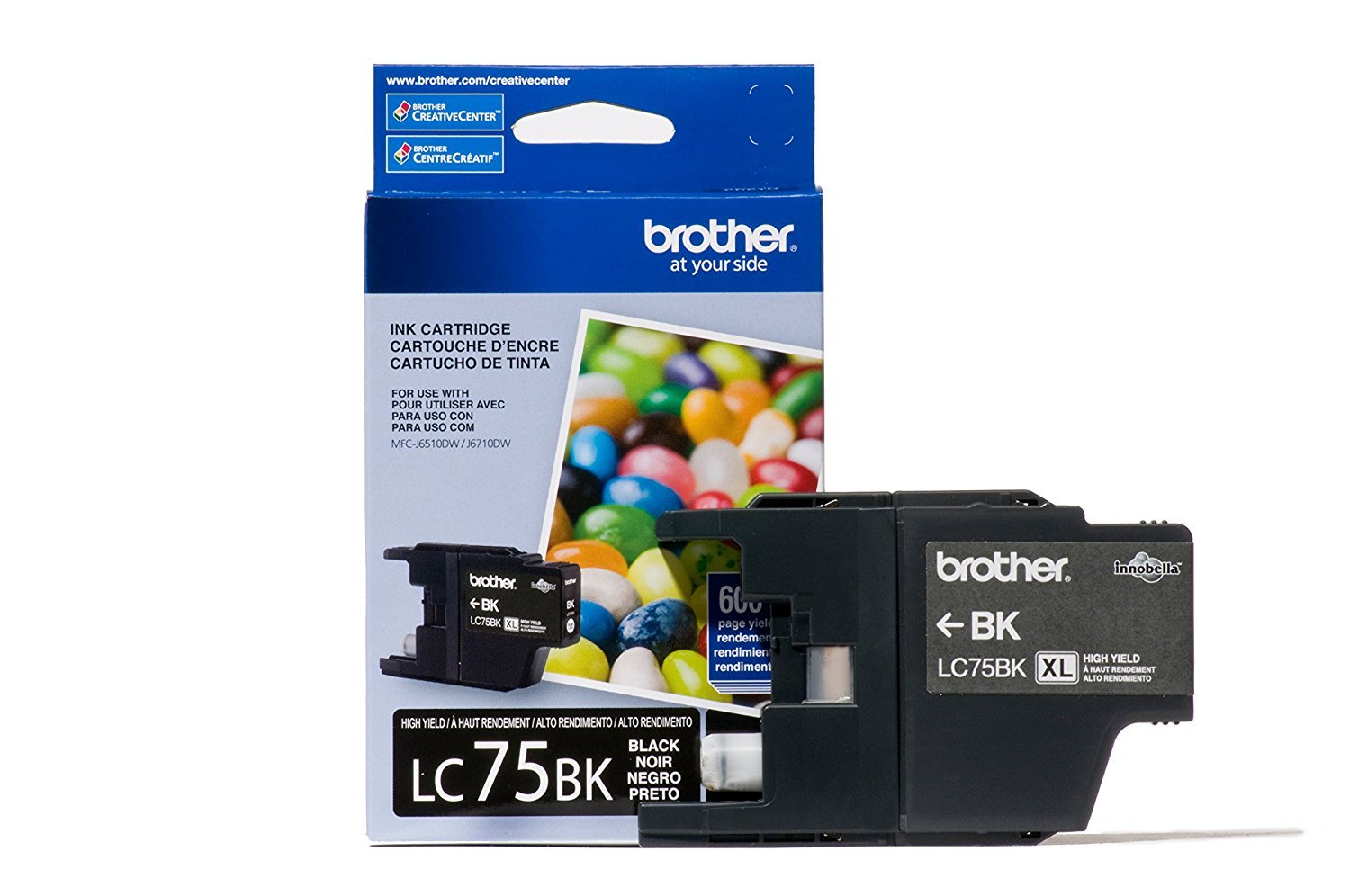 Brother LC752PKS LC-75BK Ink Cartridges 2-Pack - Compatible with Brother Printers | High-Quality Printing for Home Office & School Projects