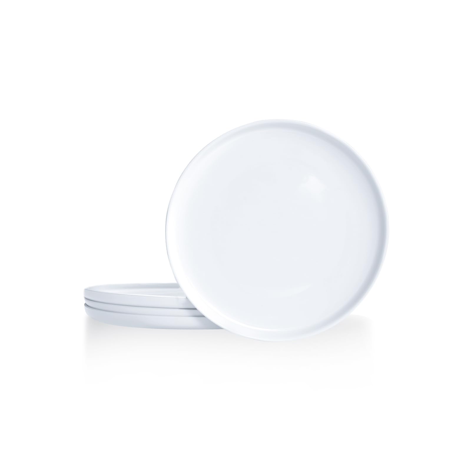 4-Pack White 6-Inch Small Ceramic Plates Set - Round Porcelain Appetizer & Dessert Plates with Lipped Edge for Cake, Snack, Bread - Perfect for Party Serving, Tea Time, and Home Dining