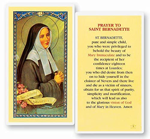 SAINT BERNADETTE HOLY CARD - Pack of 25 Religious Prayer Cards for Catholic Devotion, Gift Giving & Church Events