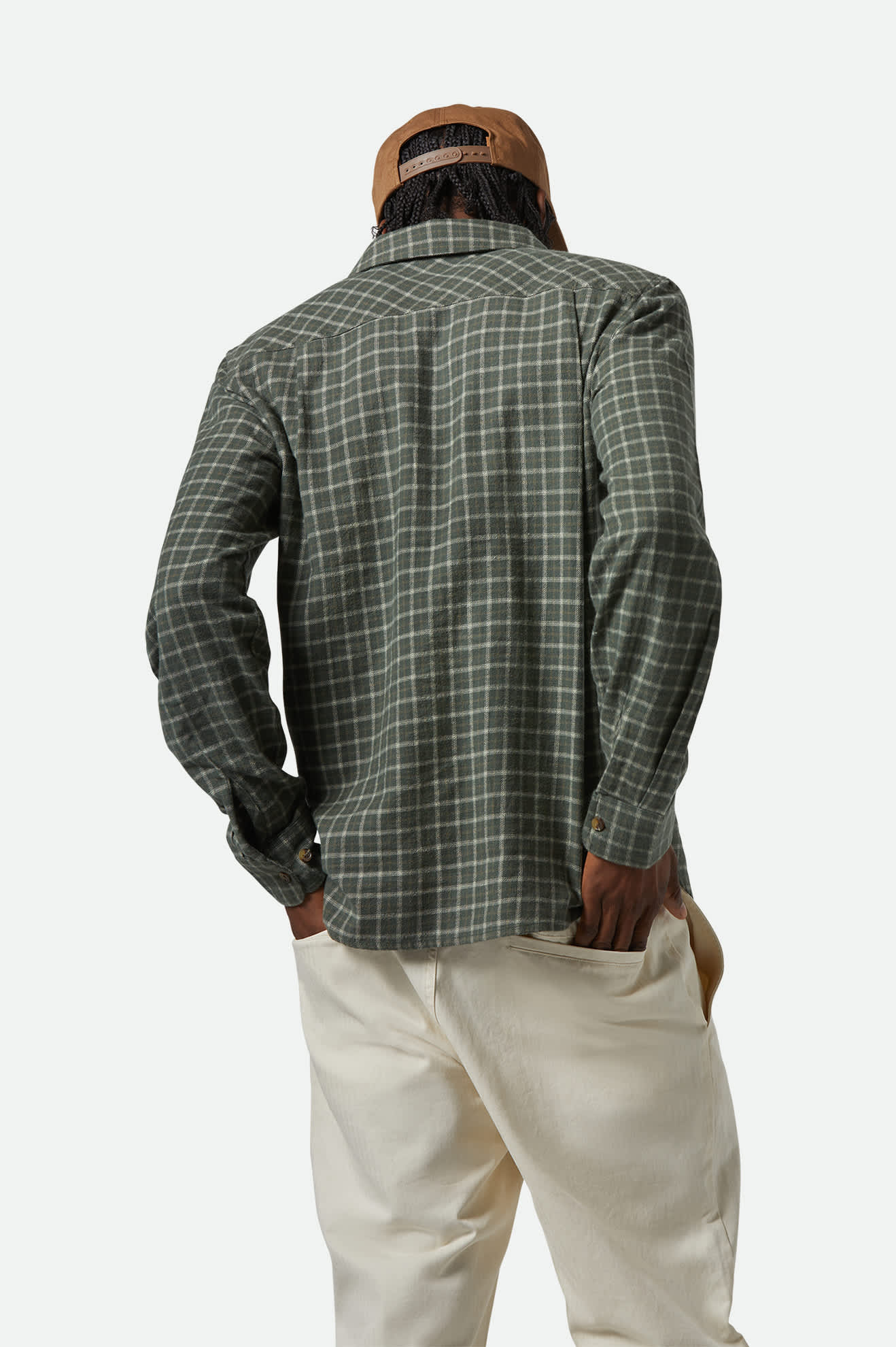 Bowery Lightweight Ultra Soft Long Sleeve Flannel Shirt - Ivy Green/Whitecap - Perfect for Casual Wear, Outdoor Adventures & Cozy Fall Layering