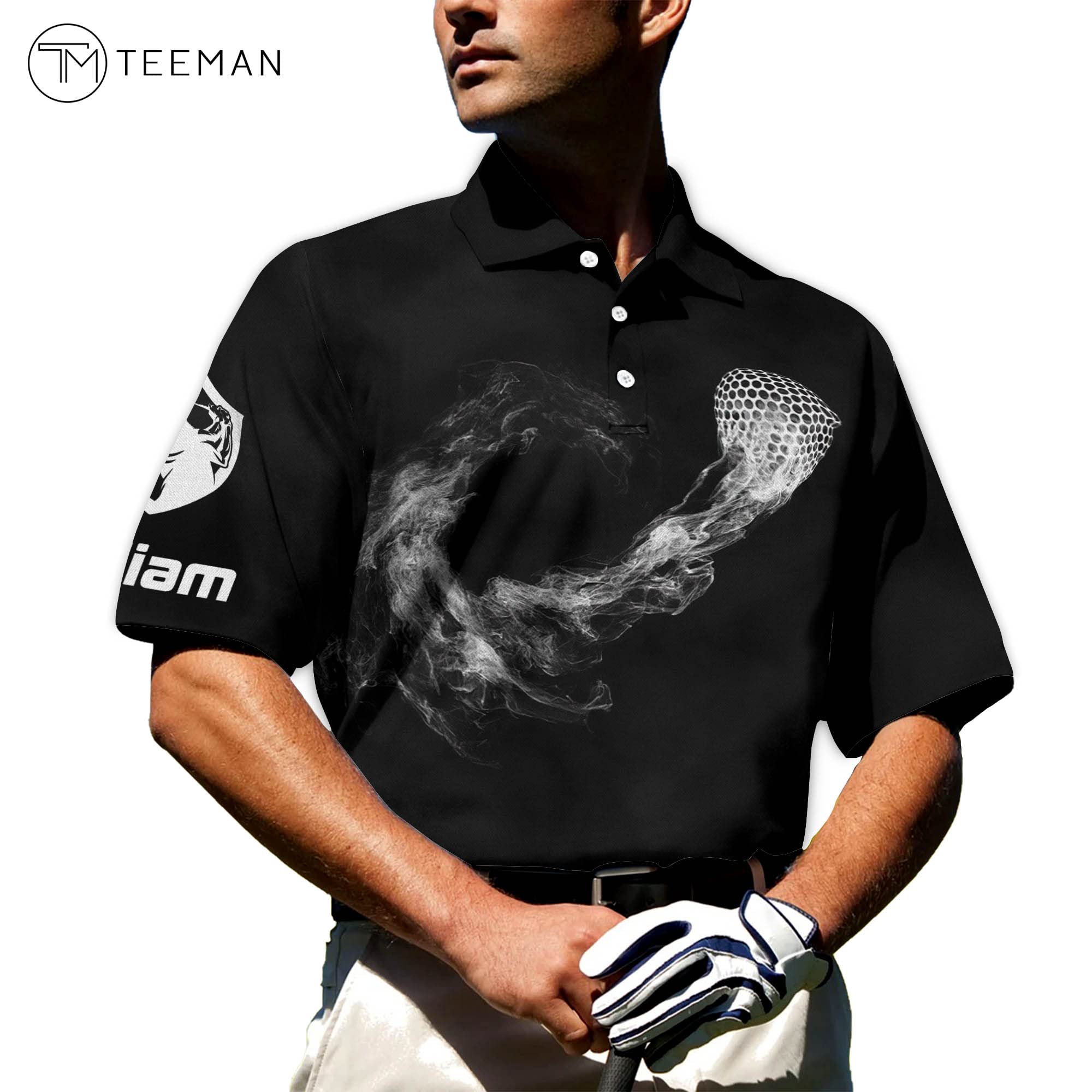TEEMAN Custom Funny Golf Polo Shirts for Men - Crazy Wild Print Short Sleeve Polos - Perfect for Father's Day Gifts, Golf Tournaments & Casual Wear