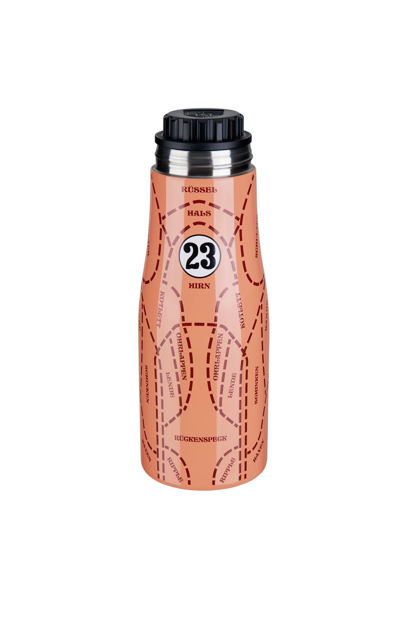 Porsche Thermos Insulated Bottle - 17oz Stainless Steel Vacuum Flask with Leak-Proof Lid | Pink Pig Design | Perfect for Coffee, Tea & Hot/Cold Beverages at Work, Gym or Outdoor Adventures